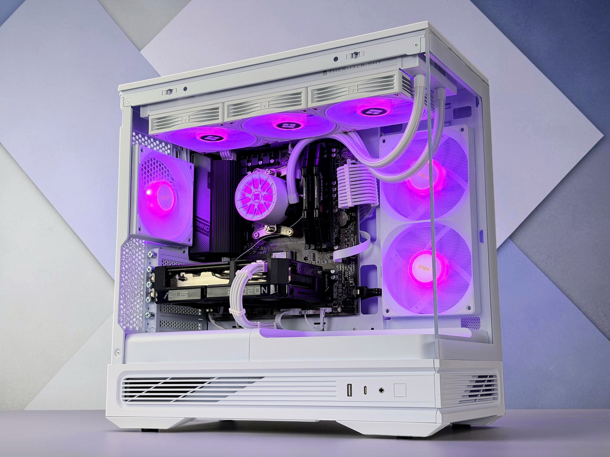 💧🧬Liquid Cooled Gaming PC🚀 AMD RX 9600 XT 16GB🚀AMD Ryzen 7 5800X🚀 16GB DDR4🚀 1TB SSD