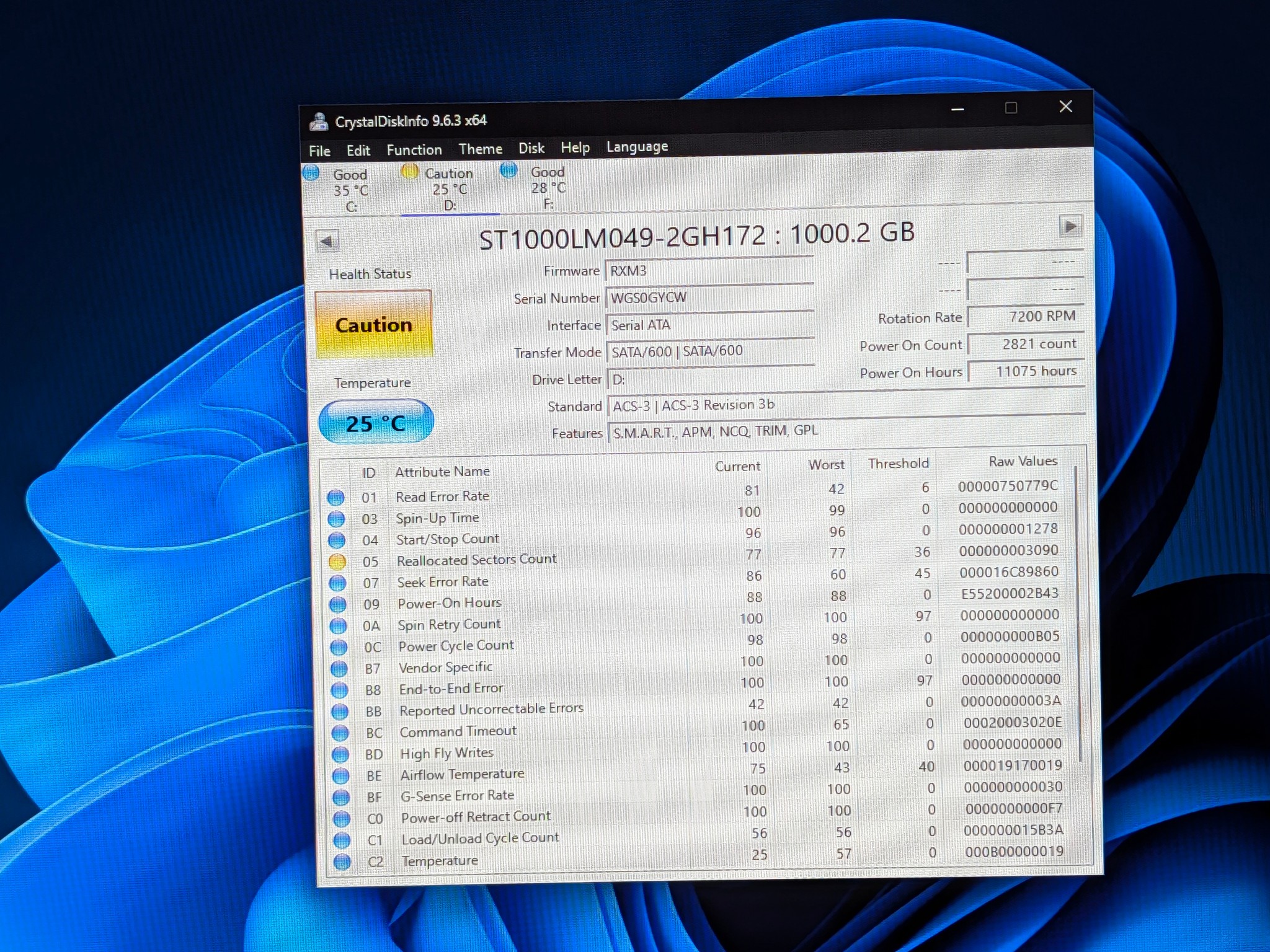 1TB Seagate Barracuda Pro 2.5" HDD