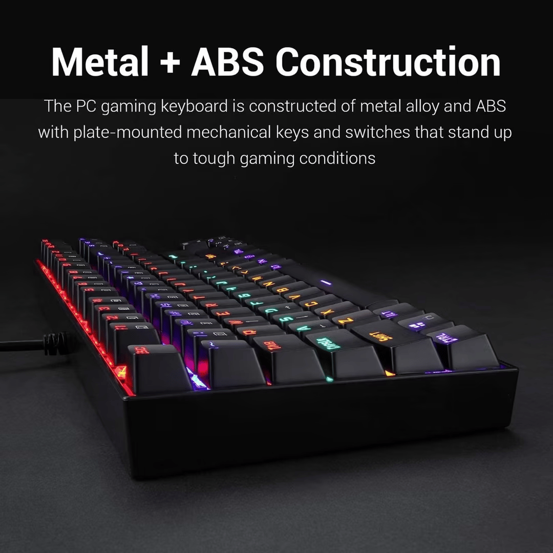 Redragon K552 RGB Mechanical Gaming Keyboard Wired (Black, 87 Keys Blue Switches) (Used, Like New)