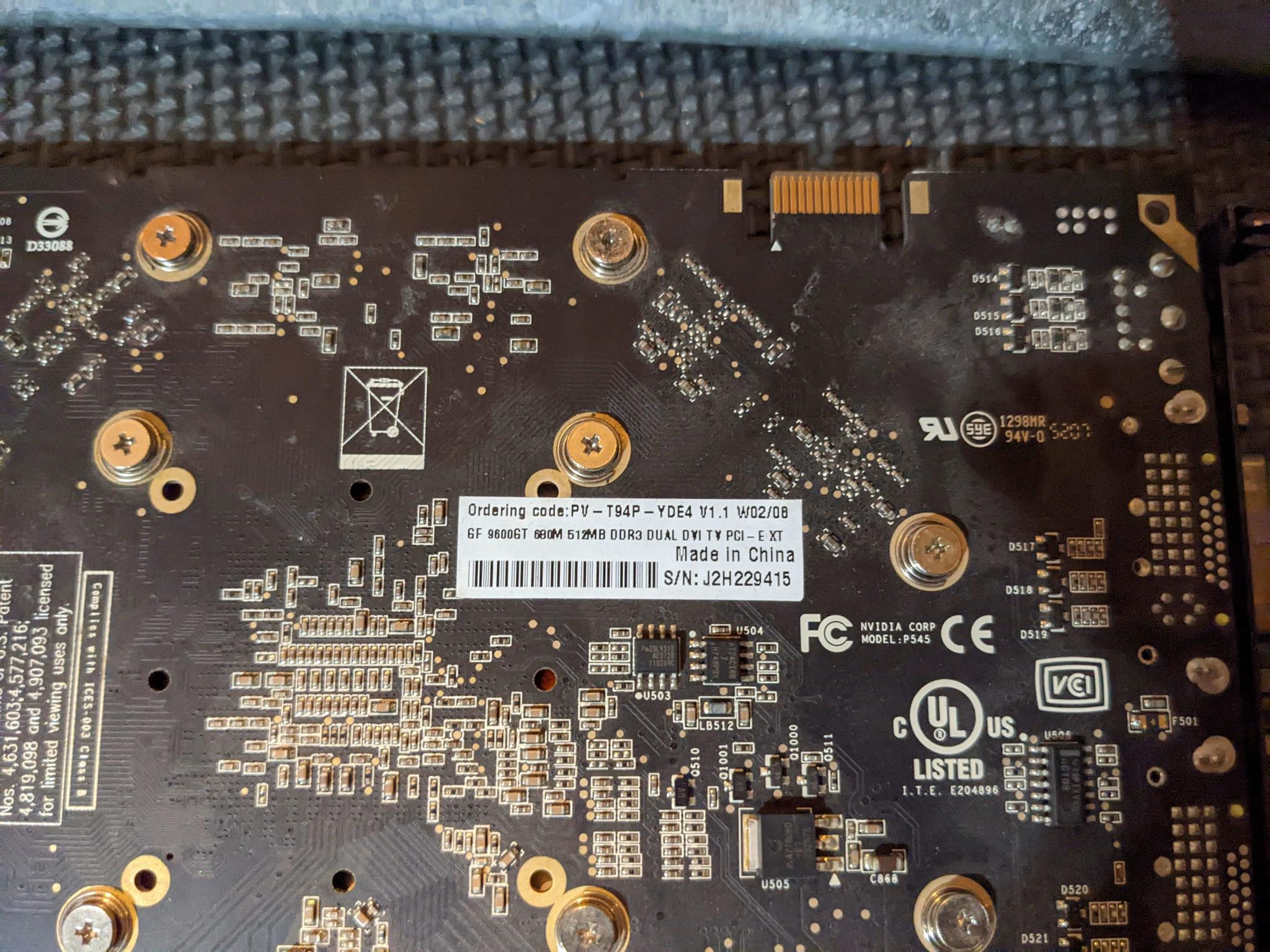 XFX GeForce 9600 GT -Used, but good condition Video Card 512mb DDR3 PCI-E