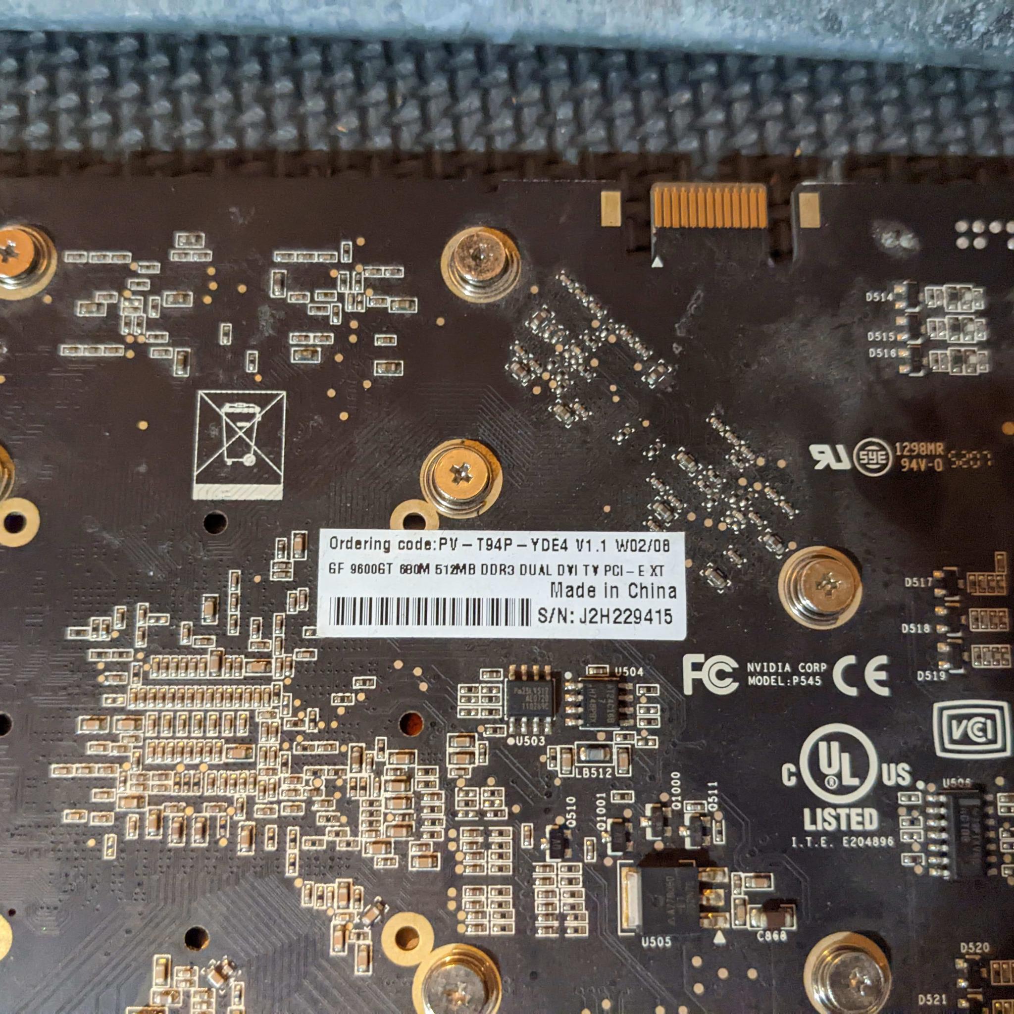 XFX GeForce 9600 GT -Used, but good condition Video Card 512mb DDR3 PCI-E
