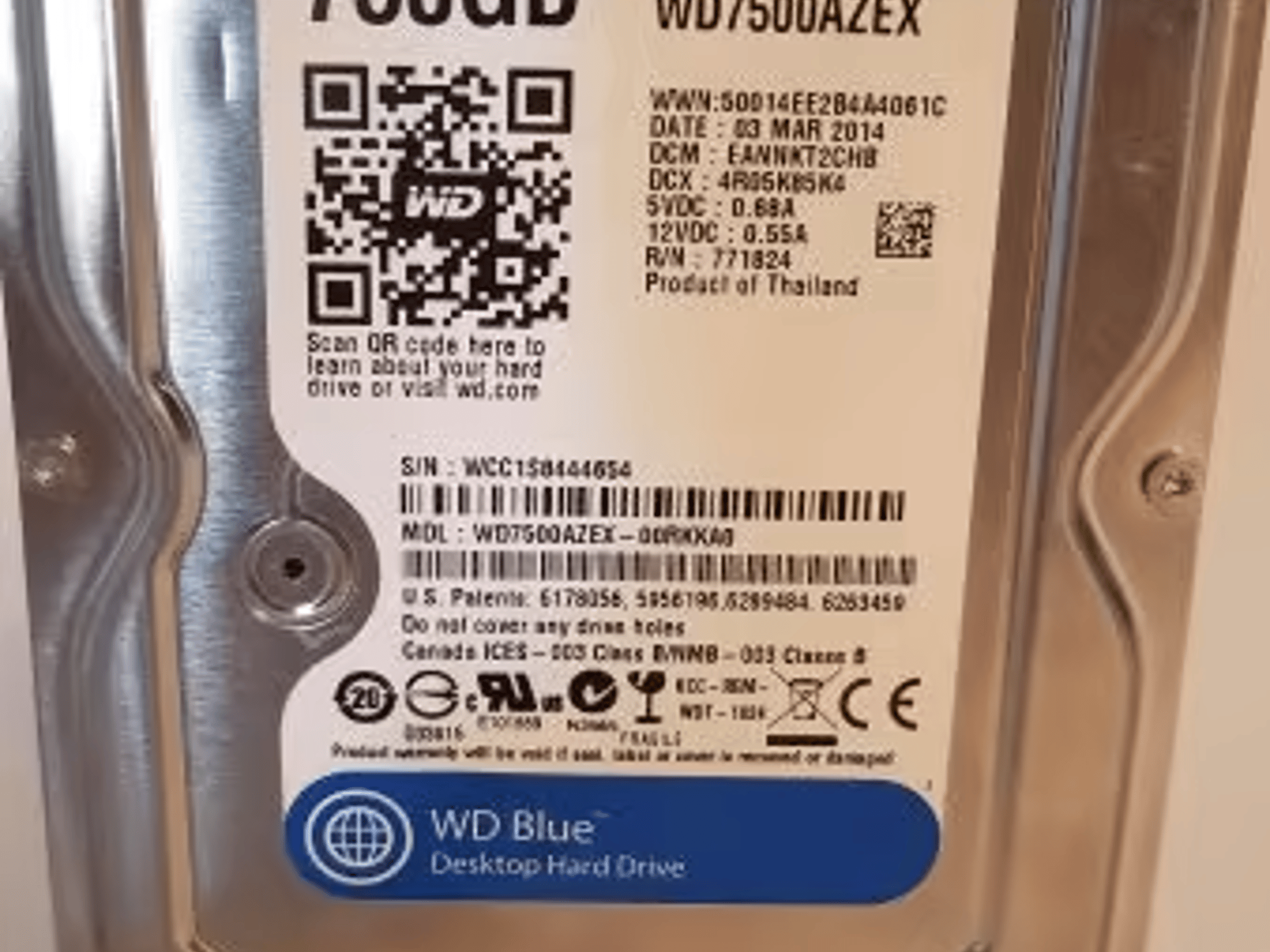 Western Digital WD Blue 750GB 7200RPM HDD