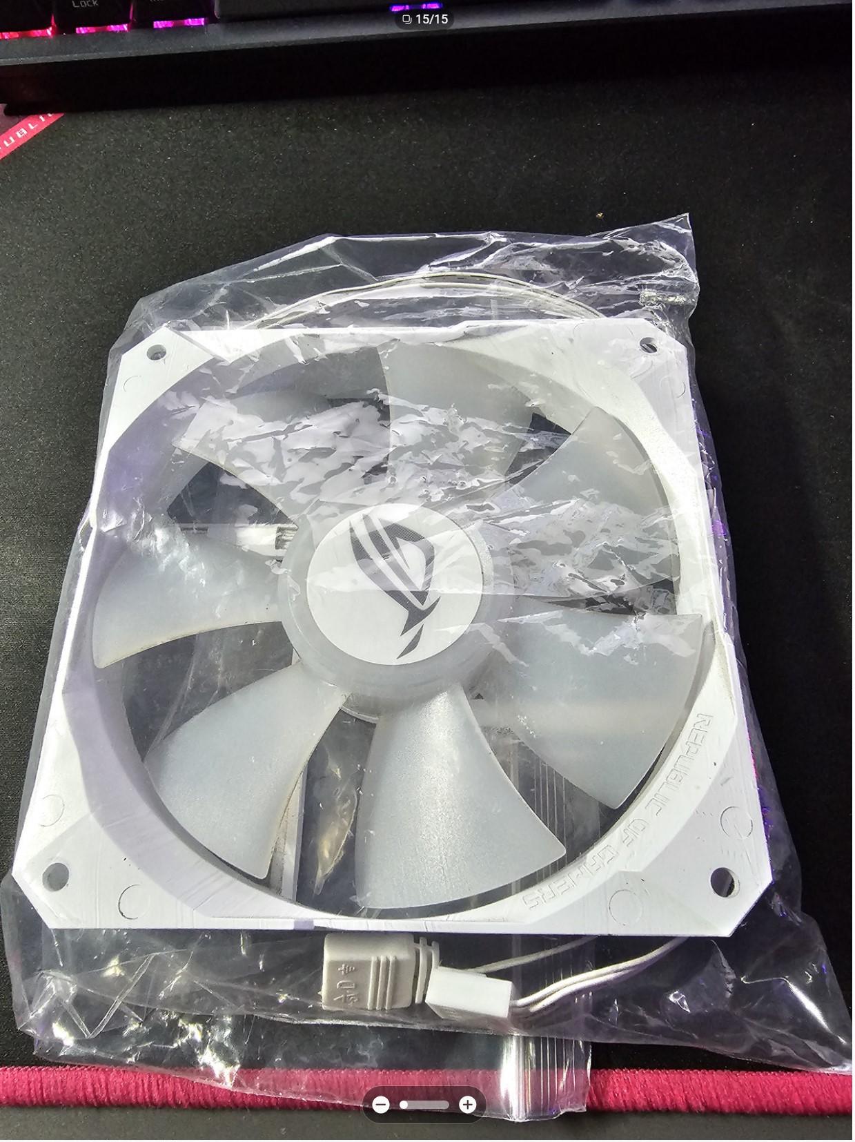 ASUS ROG RYUO Model 12 ARGB 120mm PC Case Fan White 1 FAN