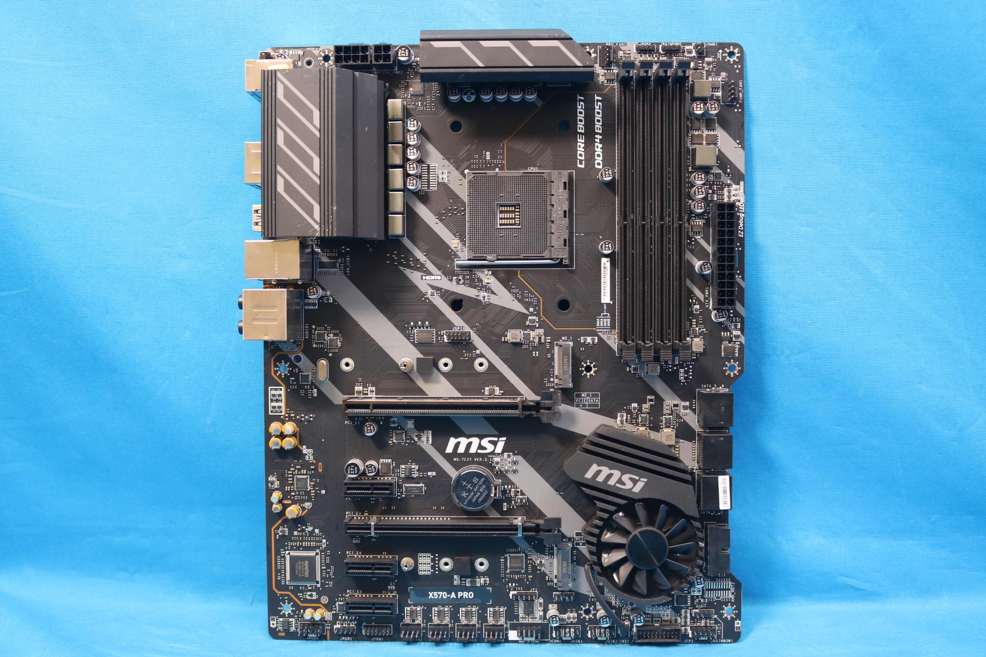 MSI X570-A PRO AMD Socket AM4 PCIe 4.0 DDR4 ATX Desktop Motherboard No I/O Shield