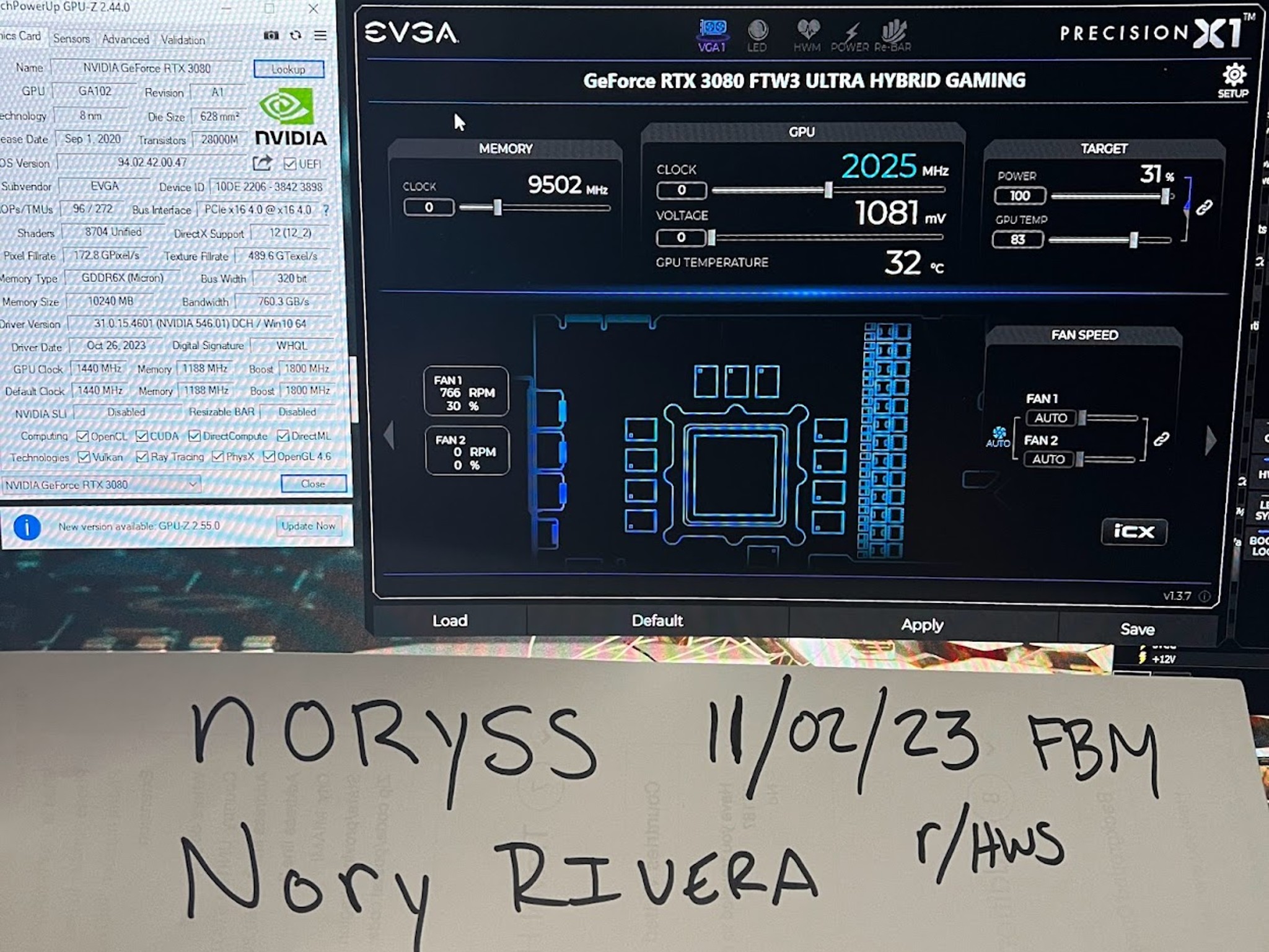 EVGA RTX 3080 FTW3 ULTRA converted to HYBRID