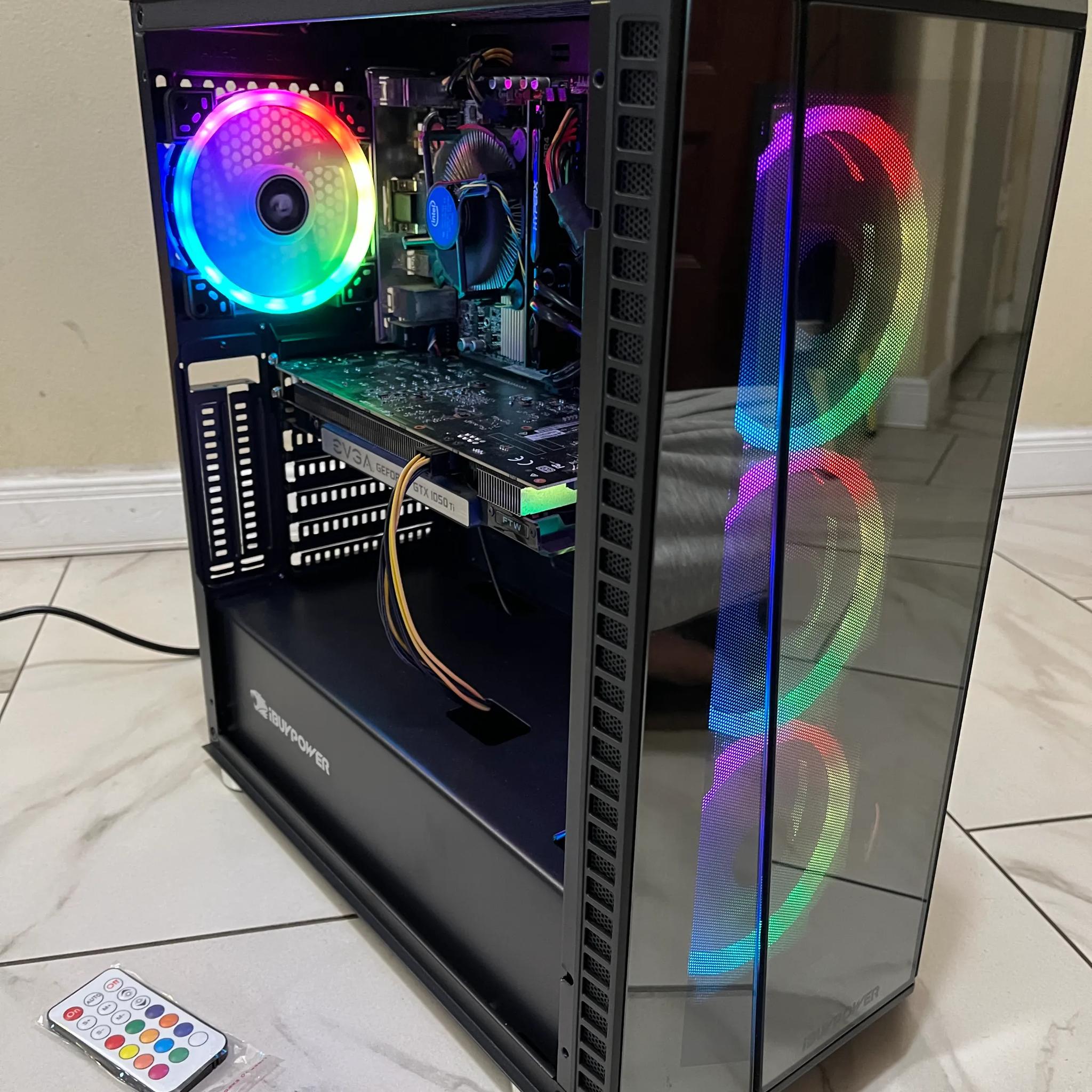 🎮 Entry-Level Gaming PC – RGB Case w/ Remote | Intel i5 + GTX 1050 Ti + SSD + HDD + 12GB RAM 💡