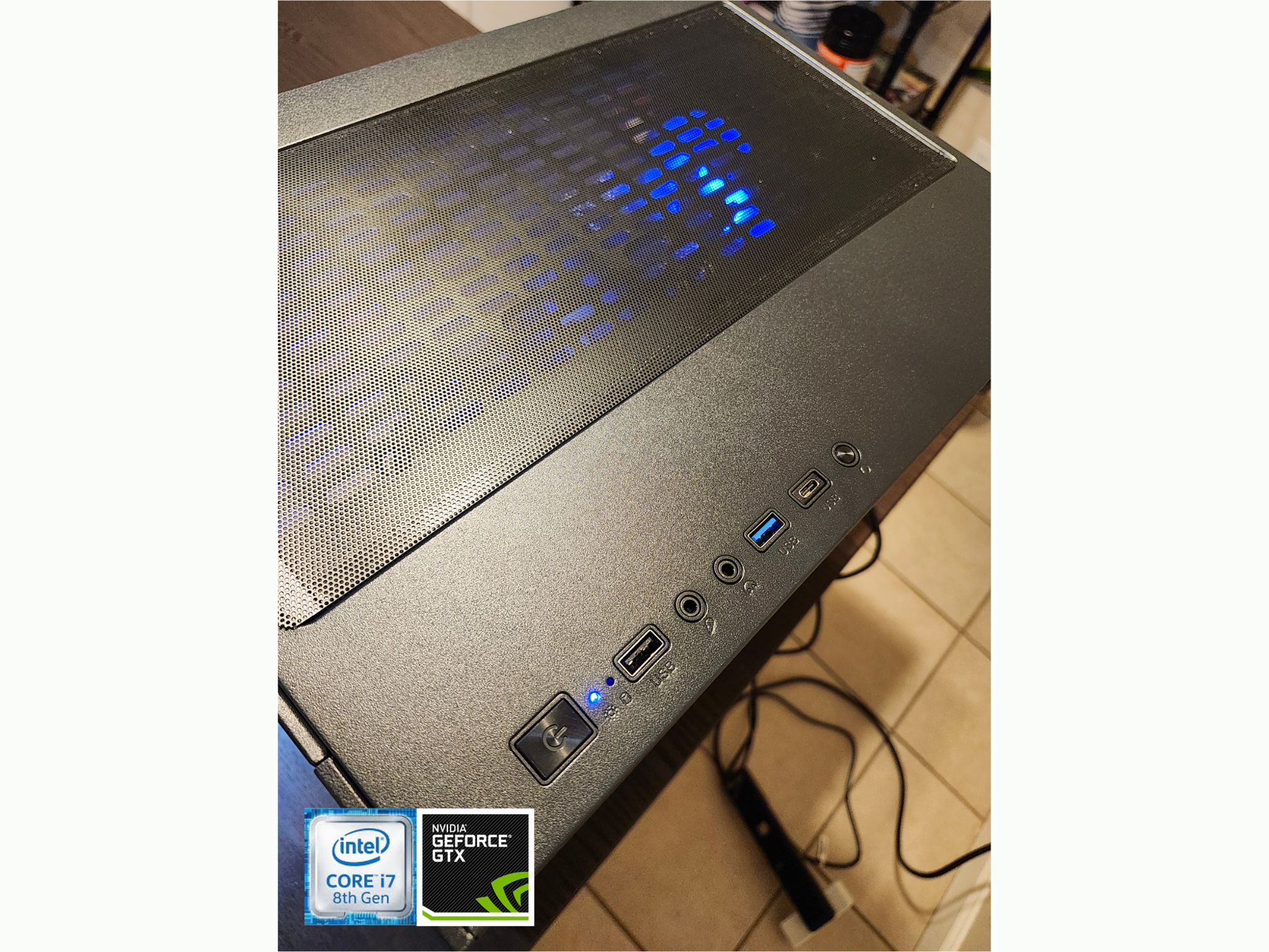 Custom Gaming PC - Intel i7-8700, GTX 1660, 16GB RAM, 500GB SSD - Black Case