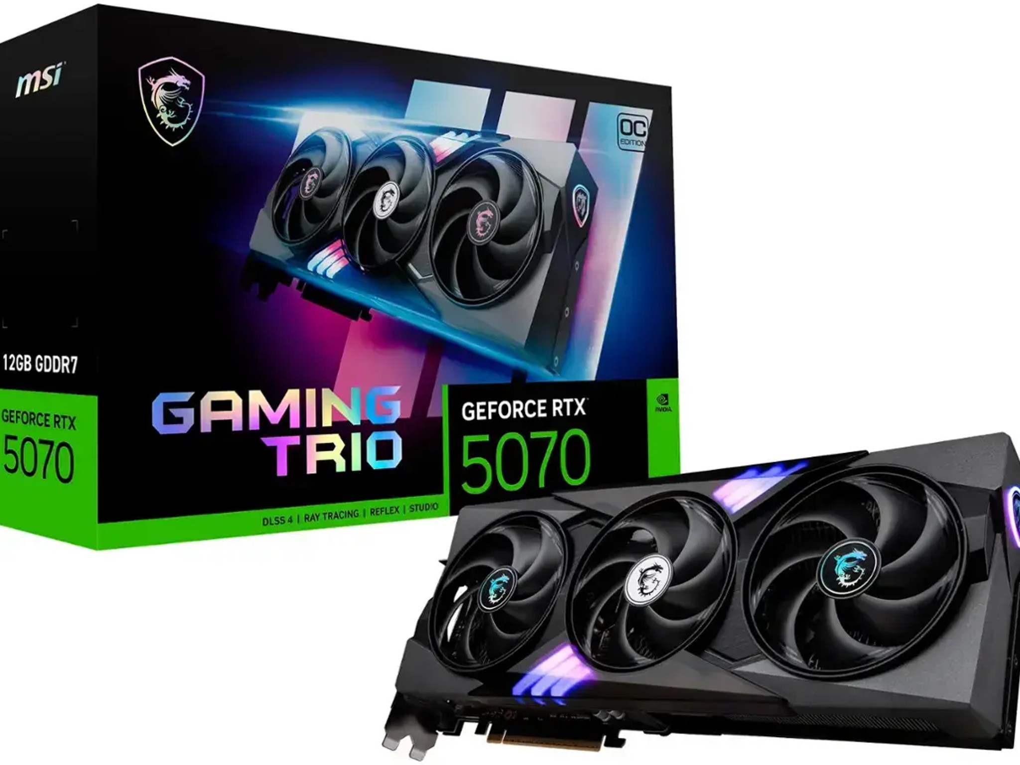 MSI NVIDIA GeForce RTX 5070 GAMING TRIO OC 12GB GDDR7 PCI Express Gen 5 Graphics Card