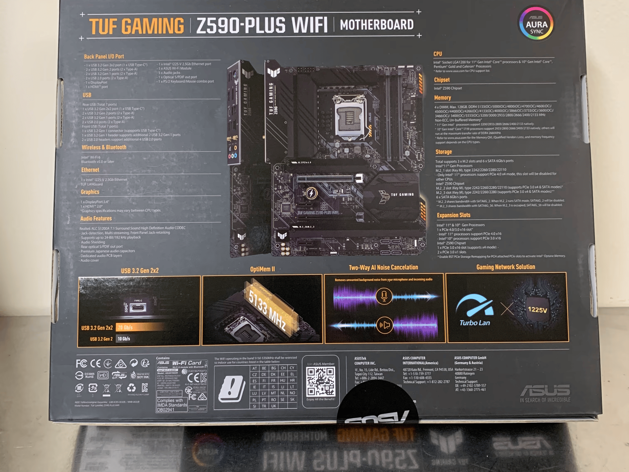 ASUS TUF GAMING Z590-PLUS WIFI (LGA 1200) ATX gaming motherboard