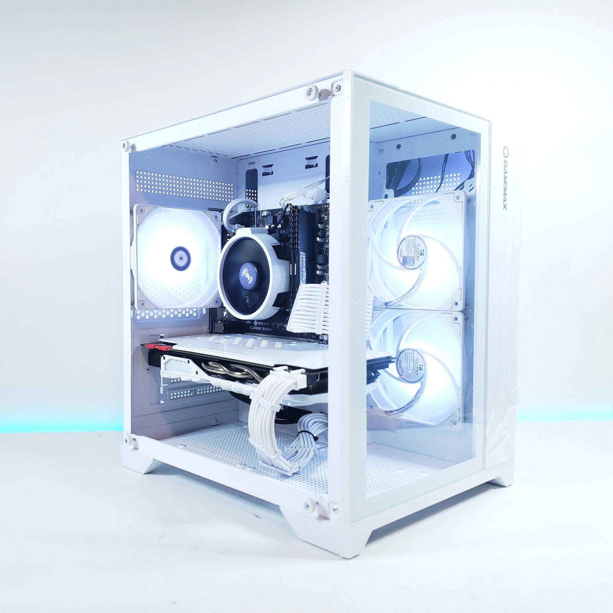 🚨White P2P Gaming PC | ⚙️R5/1070TI | Custom RGB✨ |