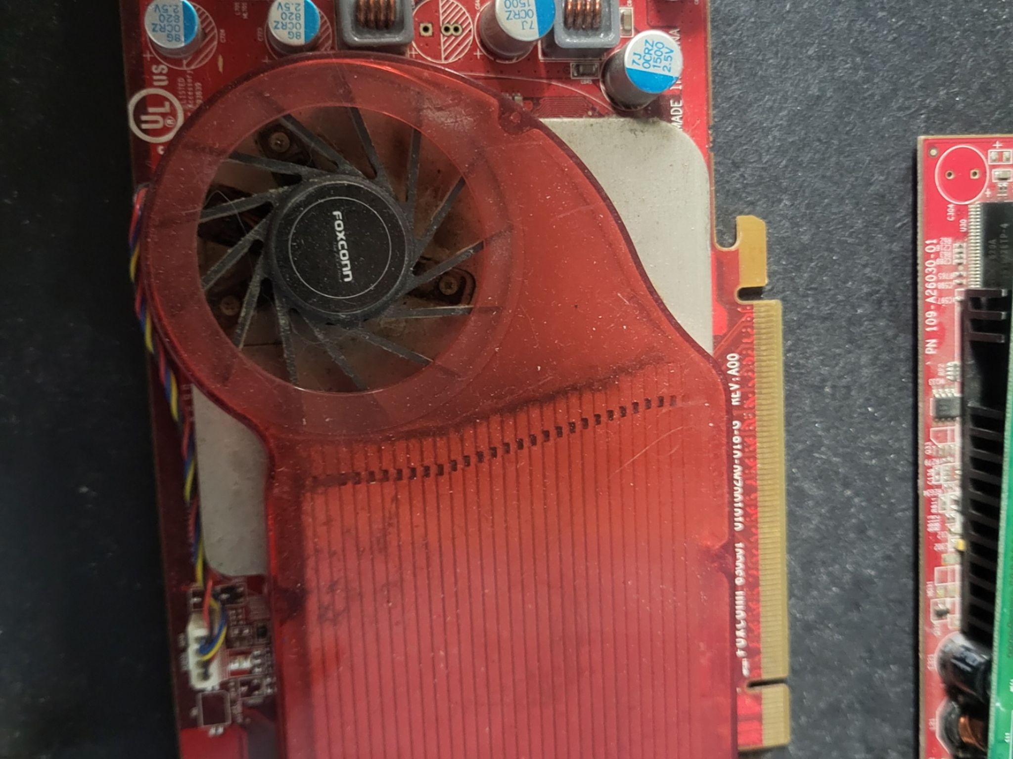 box of older graphics cards.