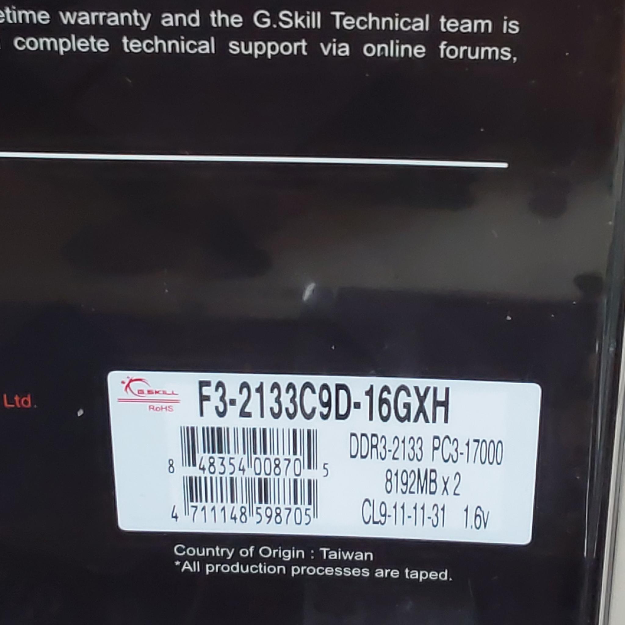 NEW G.SKILL Ripjaws X Series 16GB (2 x 8GB) 240-Pin DDR3 2133 (PC3 17000) Desktop Memory