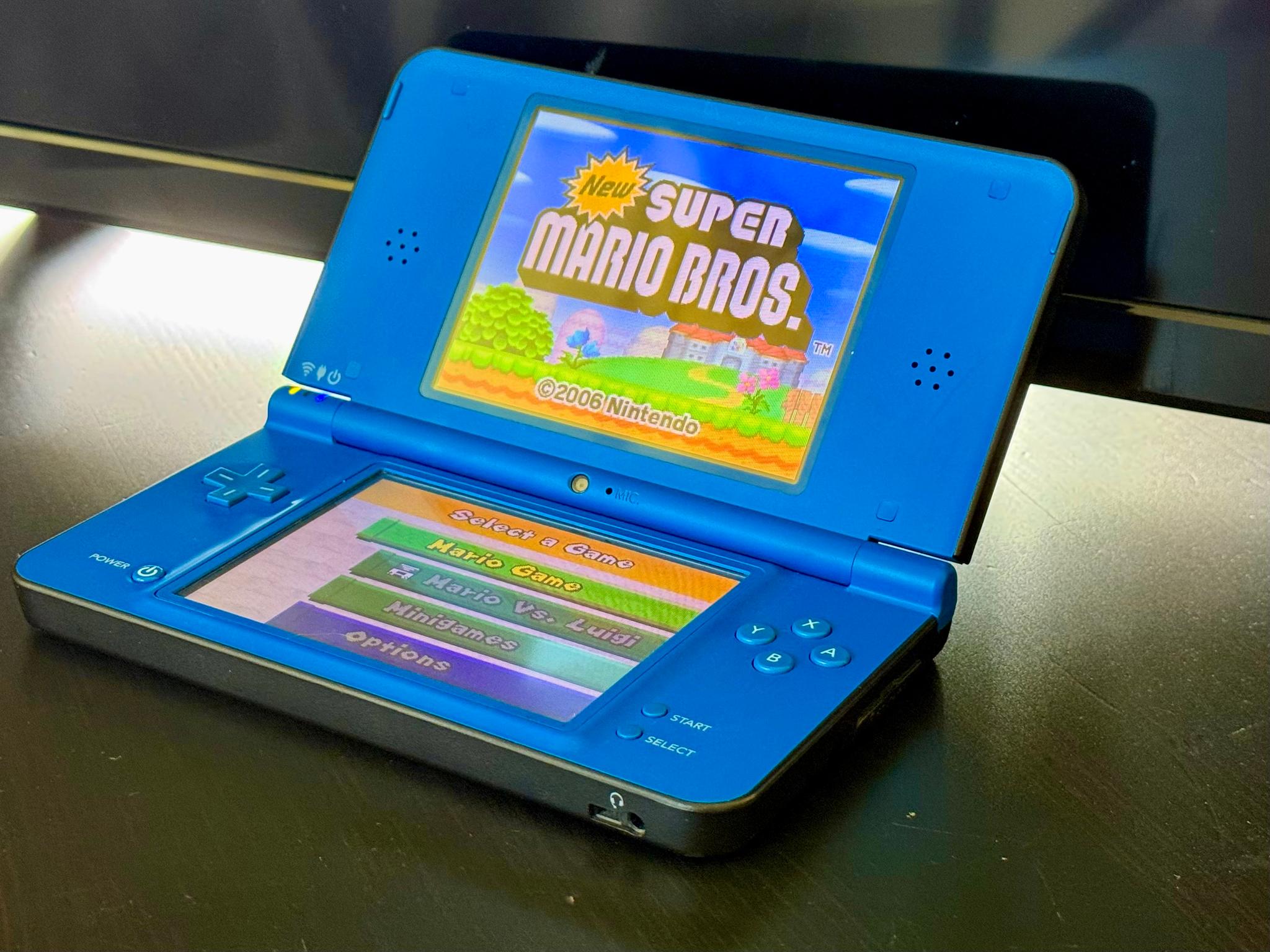 Nintendo DSi Blue Bundle + Charger + New Super Mario Bros DS | Cleaned & Tested