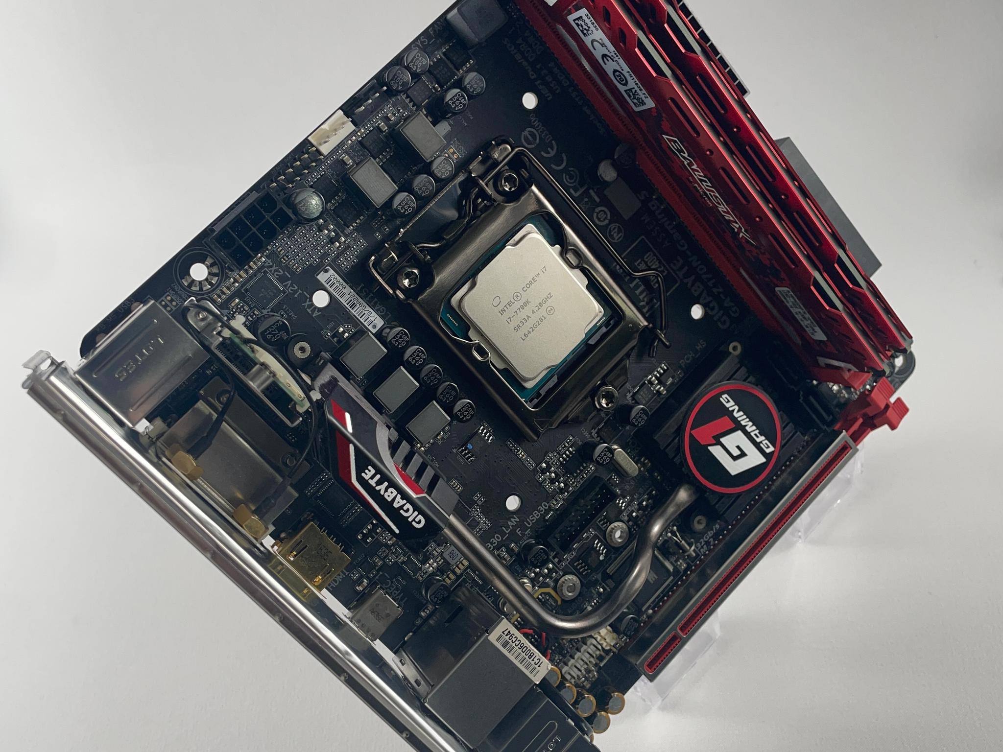 Gigabyte GA-Z170N-Gaming 5, mini-ITX MOBO Bundle Intel i7-7700K CPU 16GB (2x8 GB) DDR4 RAM IO Shield