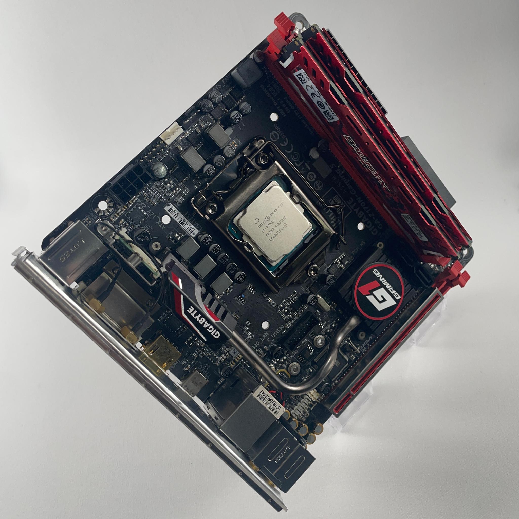 Gigabyte GA-Z170N-Gaming 5, mini-ITX MOBO Bundle Intel i7-7700K CPU 16GB (2x8 GB) DDR4 RAM IO Shield