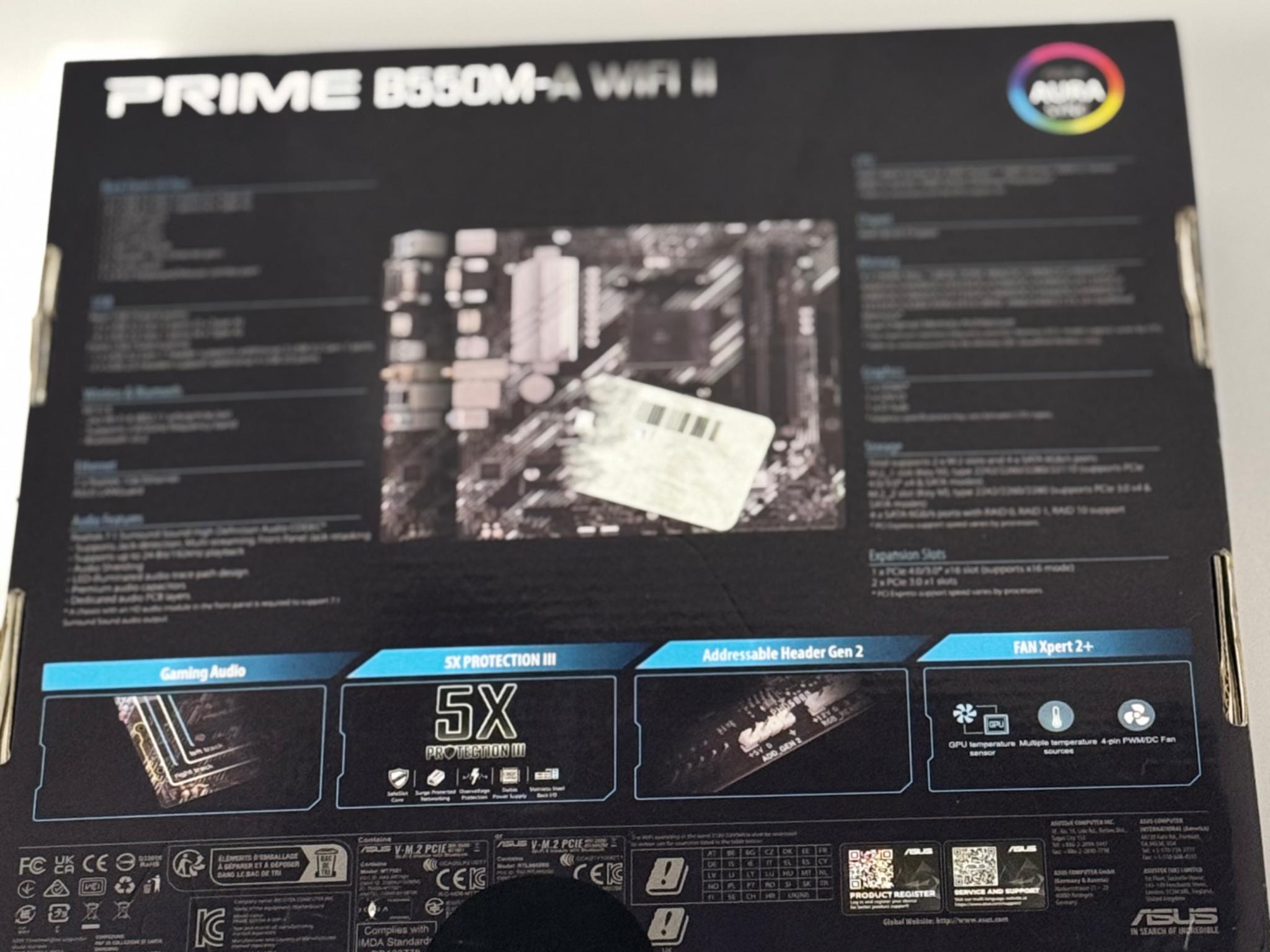 ASUS Prime B550M-A WiFi II AMD Micro ATX Motherboard with PCIe 4.0, WiFi 6