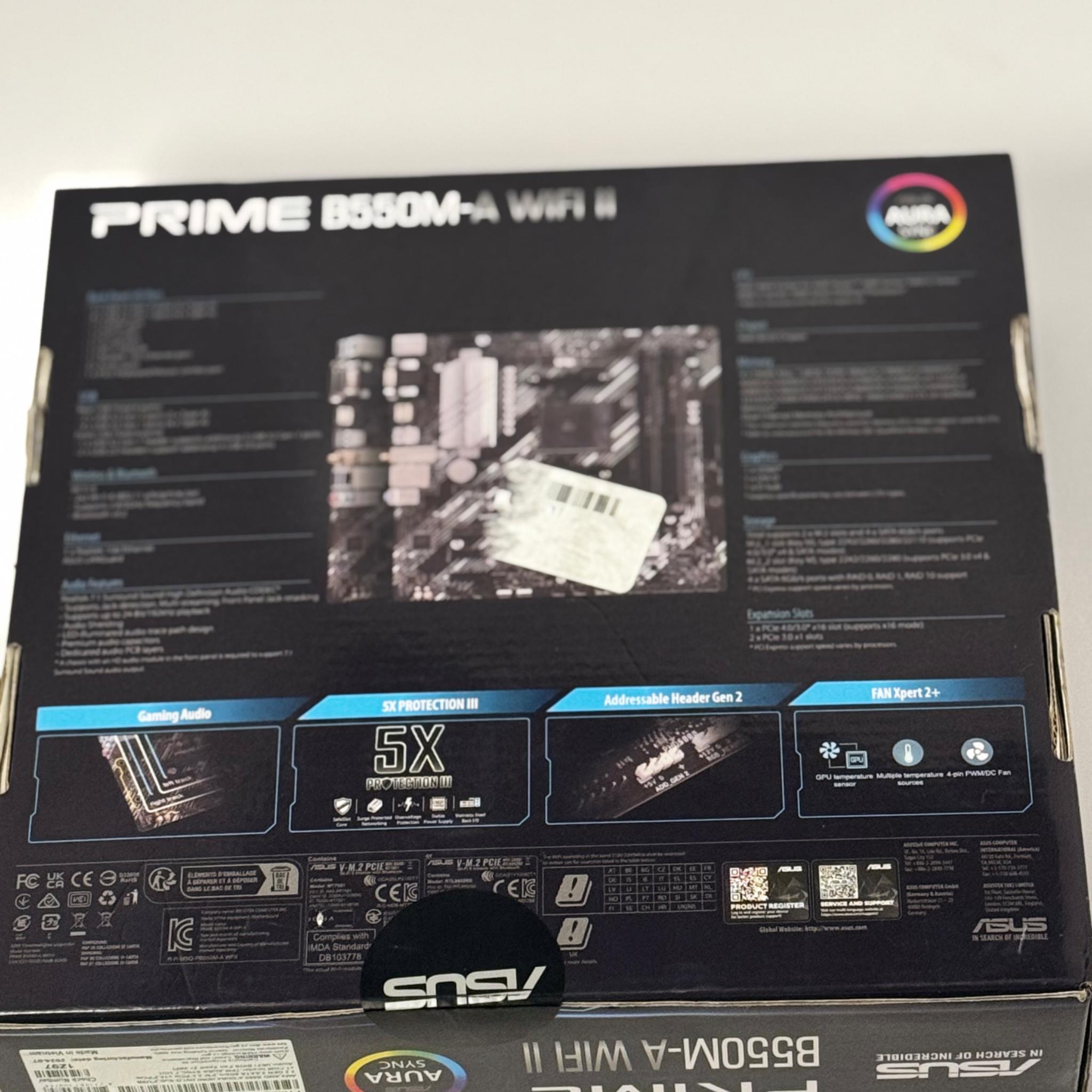 ASUS Prime B550M-A WiFi II AMD Micro ATX Motherboard with PCIe 4.0, WiFi 6