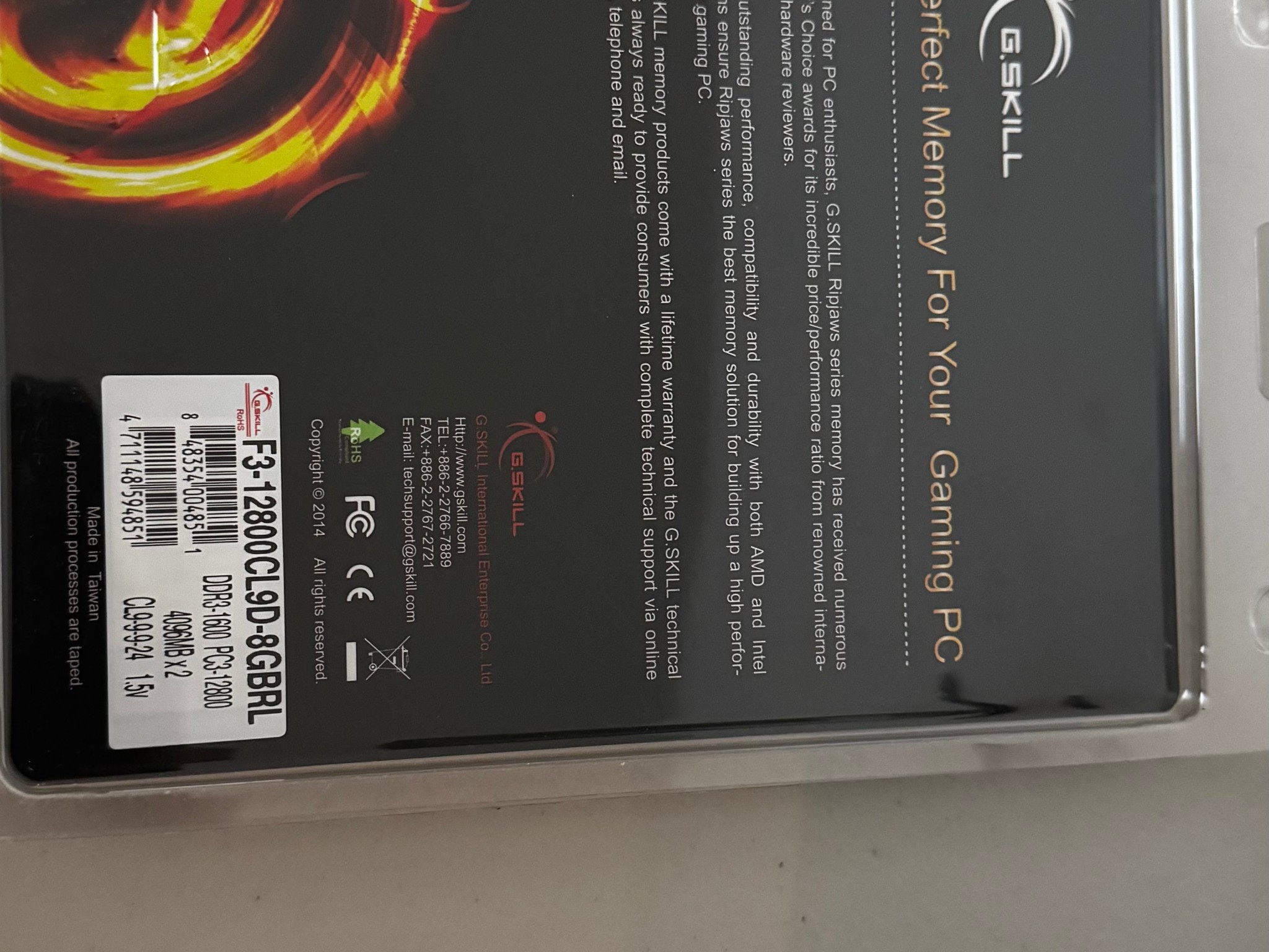 DDR3 G.Skill 8GB (4GBx2)