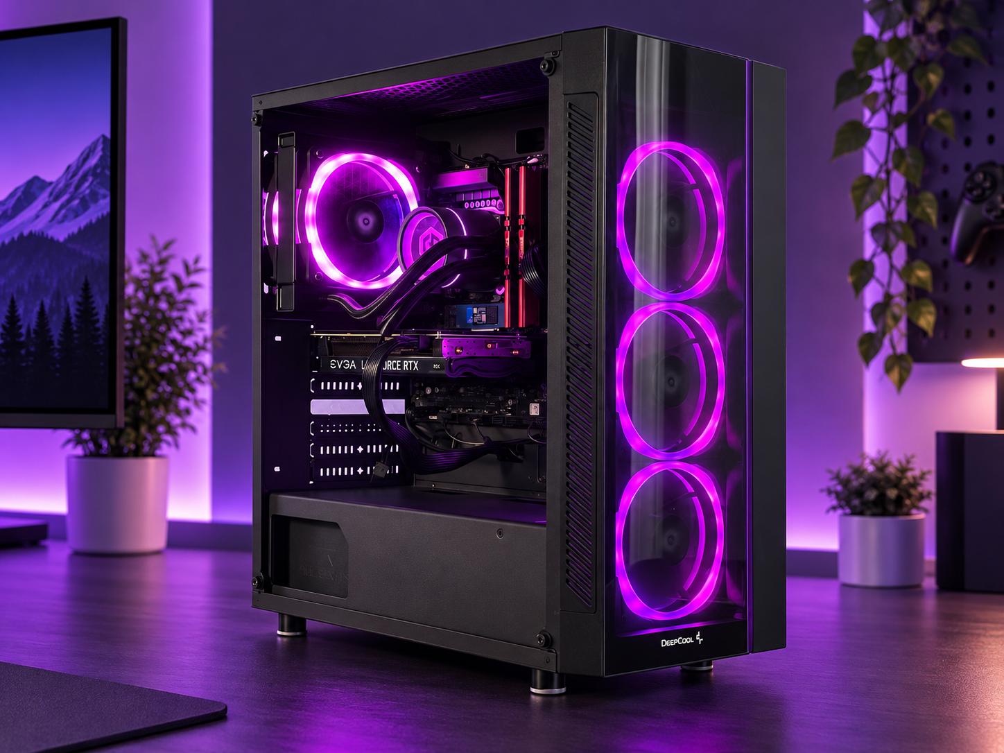 💜 VIOLET Gaming PC | RTX 3060 12GB | i5-11600K | 16GB RAM | 1.5TB TOTAL | WiFi & BT | FREE SHIP