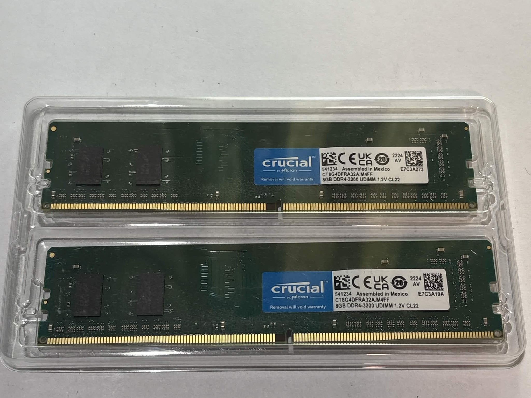 Crucial 16GB (2x8GB) DDR4-3200 Desktop RAM Kit CT8G4DFRA32A PC4-25600