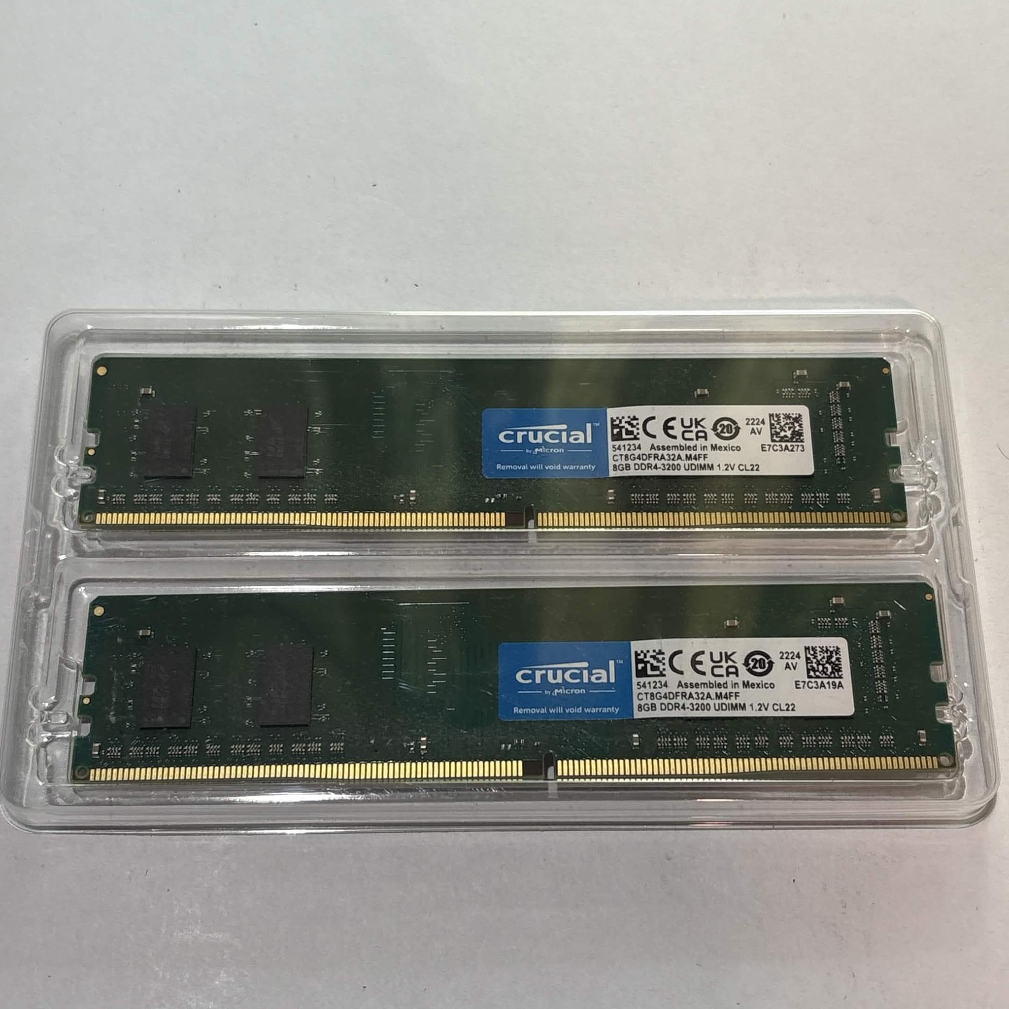 Crucial 16GB (2x8GB) DDR4-3200 Desktop RAM Kit CT8G4DFRA32A PC4-25600