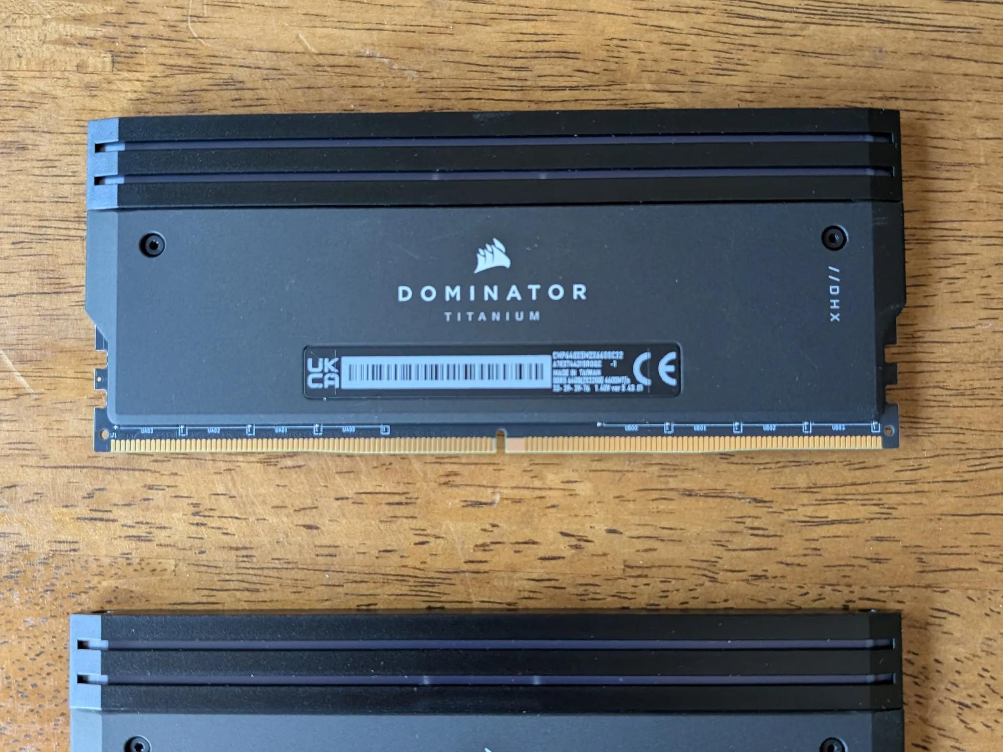 Corsair Dominator Titanium RGB 64GB (2 x 32GB) DDR5-6600 PC5-52800 CL32 RAM