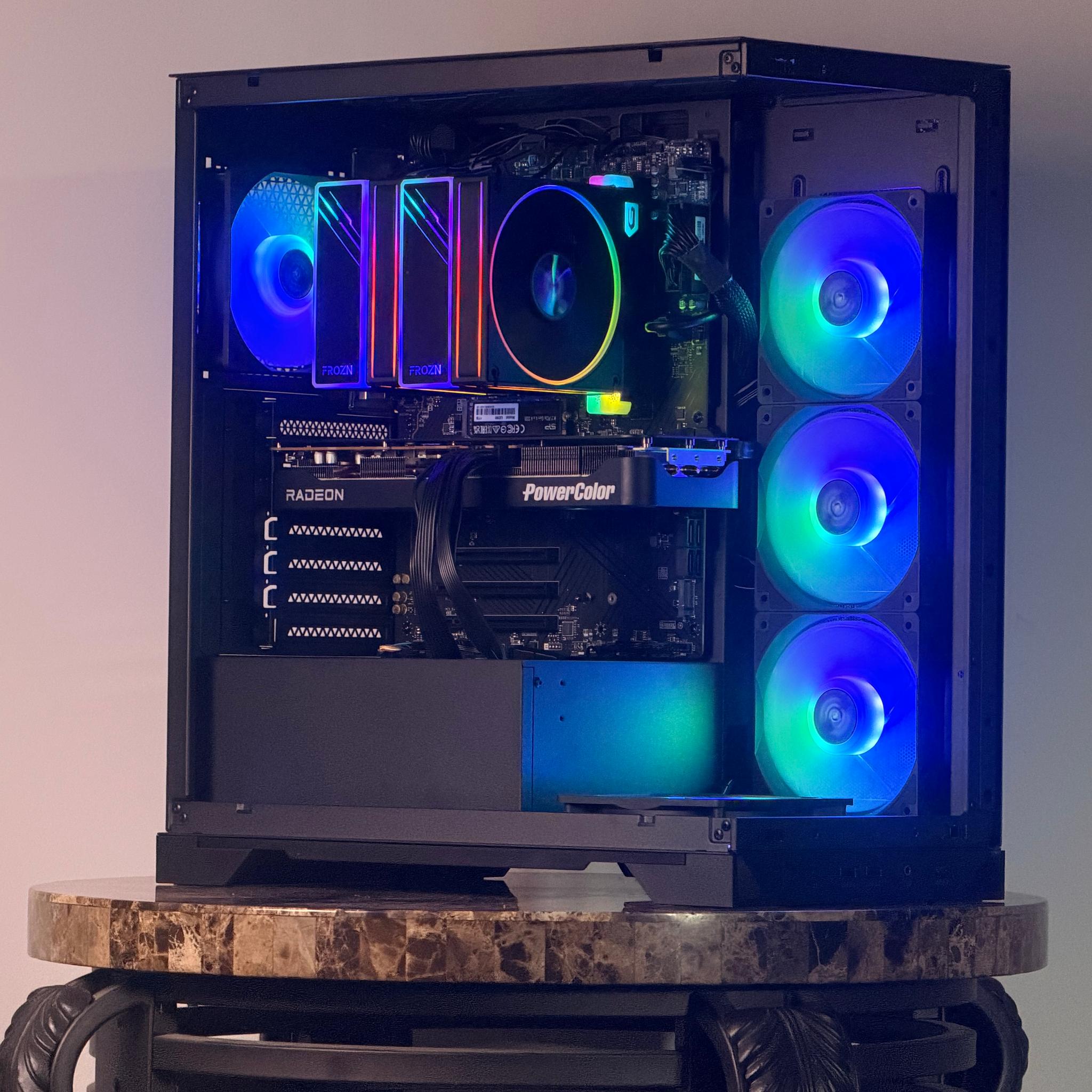 FREE SHIPPING 🖤 🌈 Black RGB Gaming PC | RX 9070 16 GB | Ryzen 5 7600x | 1TB SSD | 32 GB DDR5