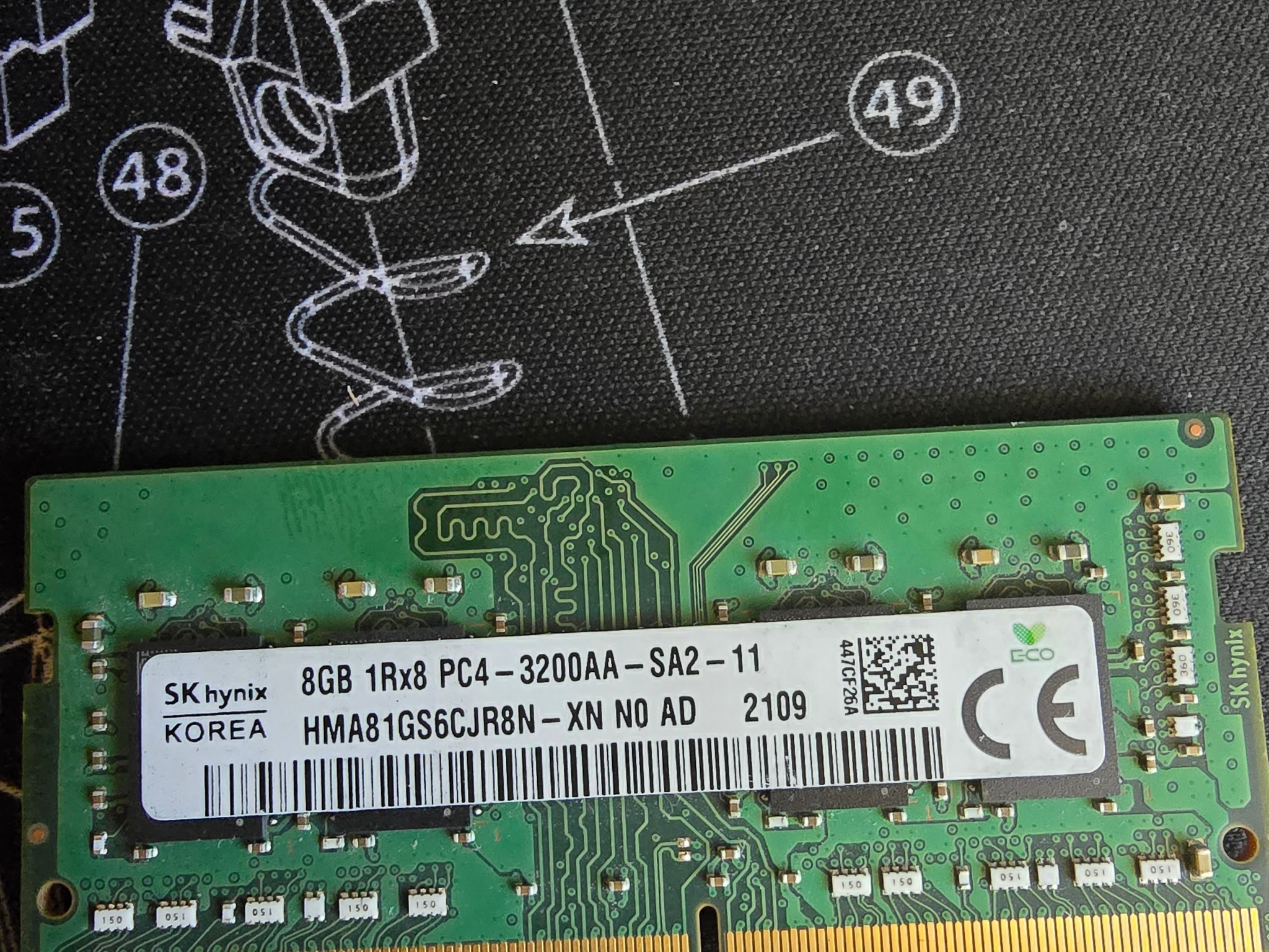 HMA81GS6CJR8N-XN - SK Hynix 1 x 8GB DDR4-3200 SODIMM PC4-25600S