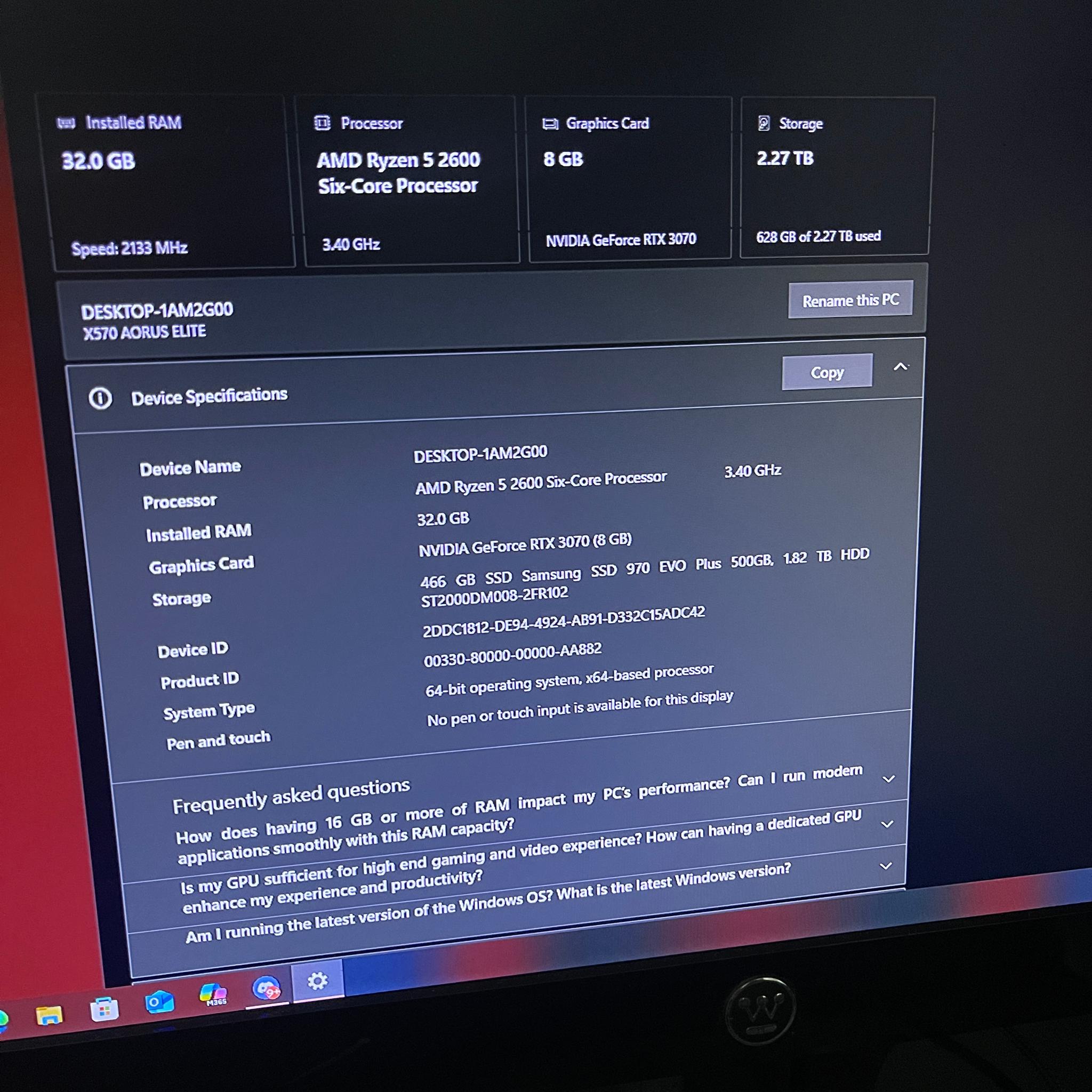 GeForce RTX 3070 Custom Gaming PC - Ryzen 5 2600
