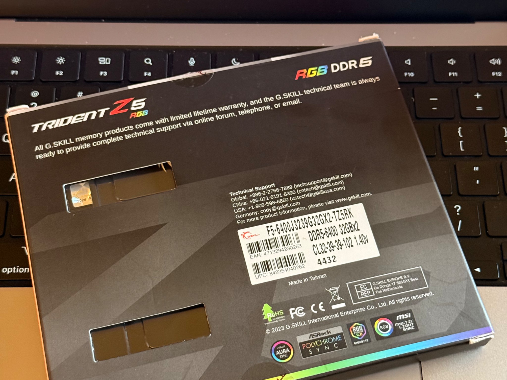Like New G.Skill Trident Z5 DDR5-6400 64GB 2x 32 GB Sticks