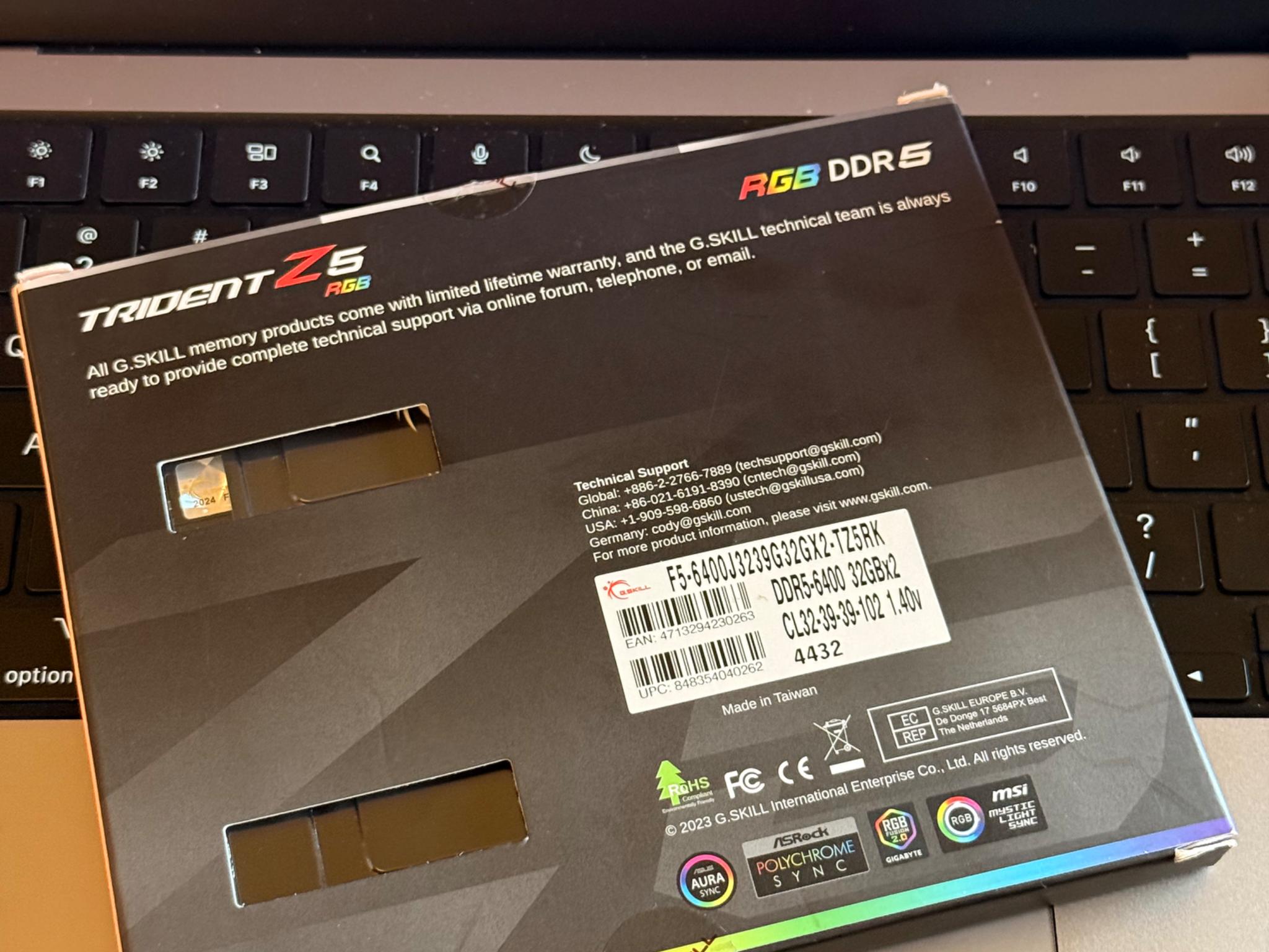 Like New G.Skill Trident Z5 DDR5-6400 64GB 2x 32 GB Sticks