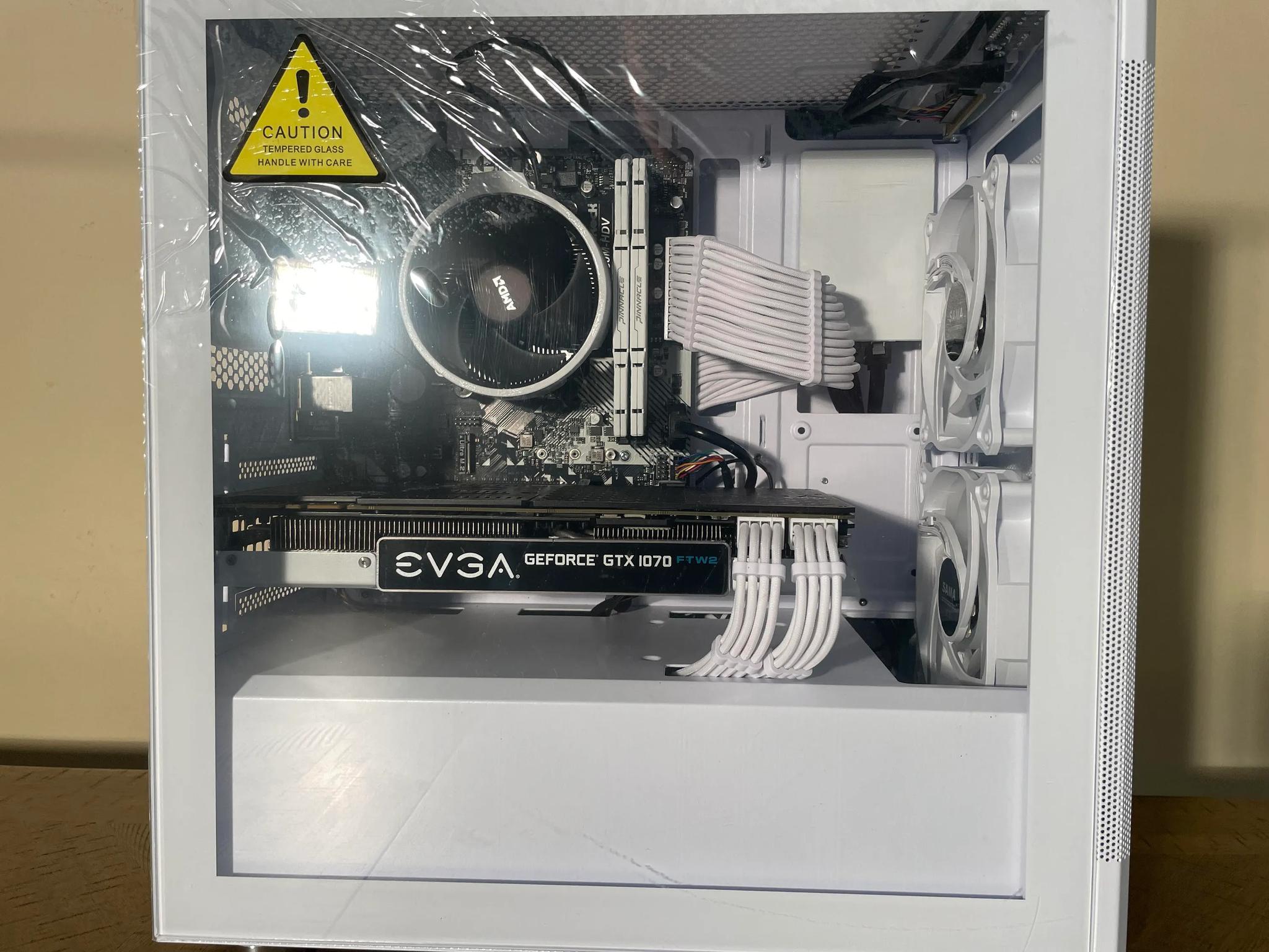 White RGB Gaming PC | Ryzen 5 3600 | GTX 1070 | 16GB DDR4 | 480GB SSD | Windows 11