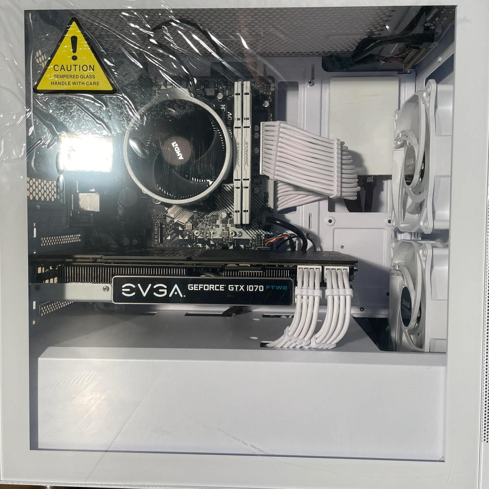 White RGB Gaming PC | Ryzen 5 3600 | GTX 1070 | 16GB DDR4 | 480GB SSD | Windows 11