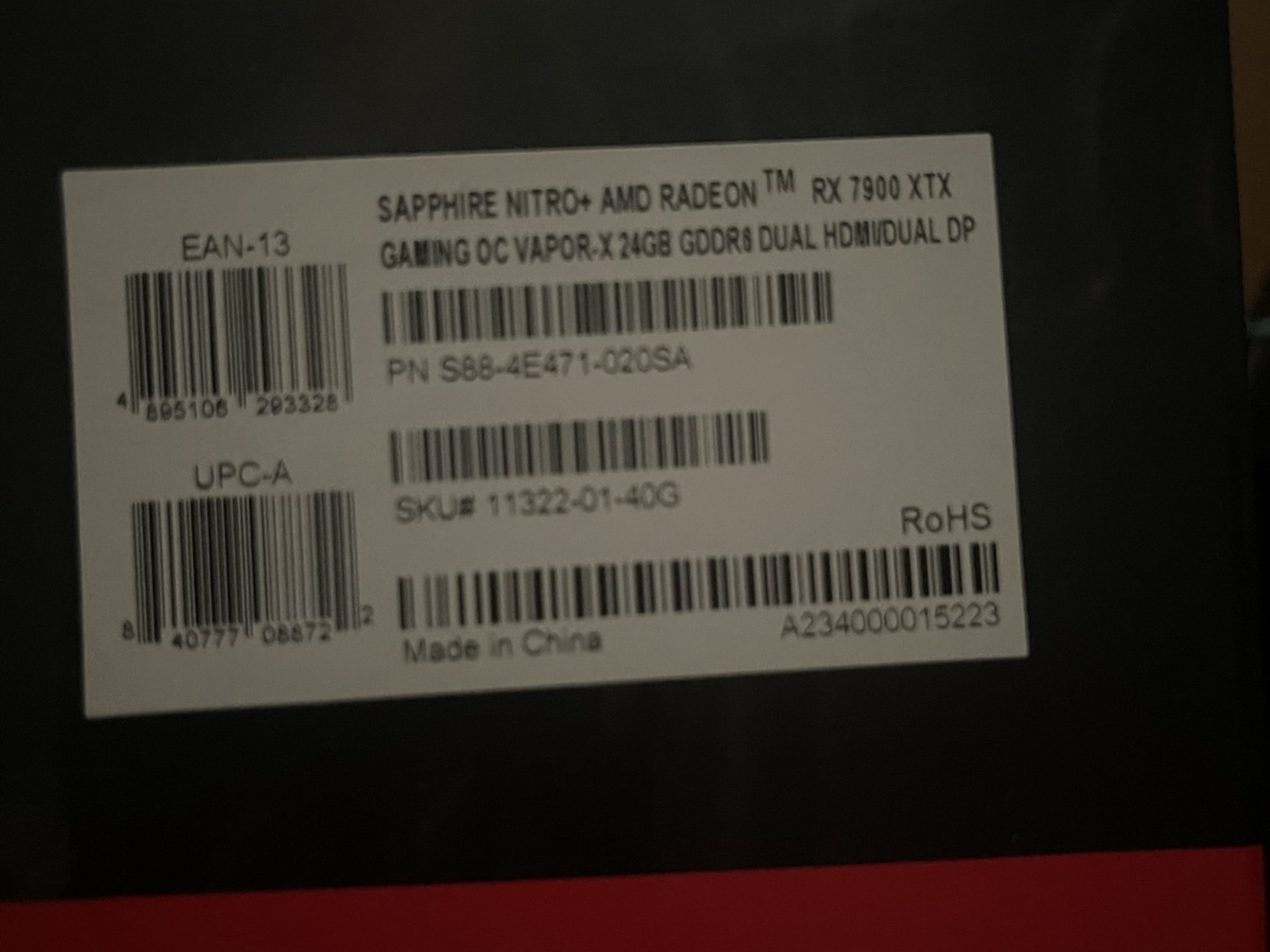 7900XTX Saphire Nitro+ 24GB