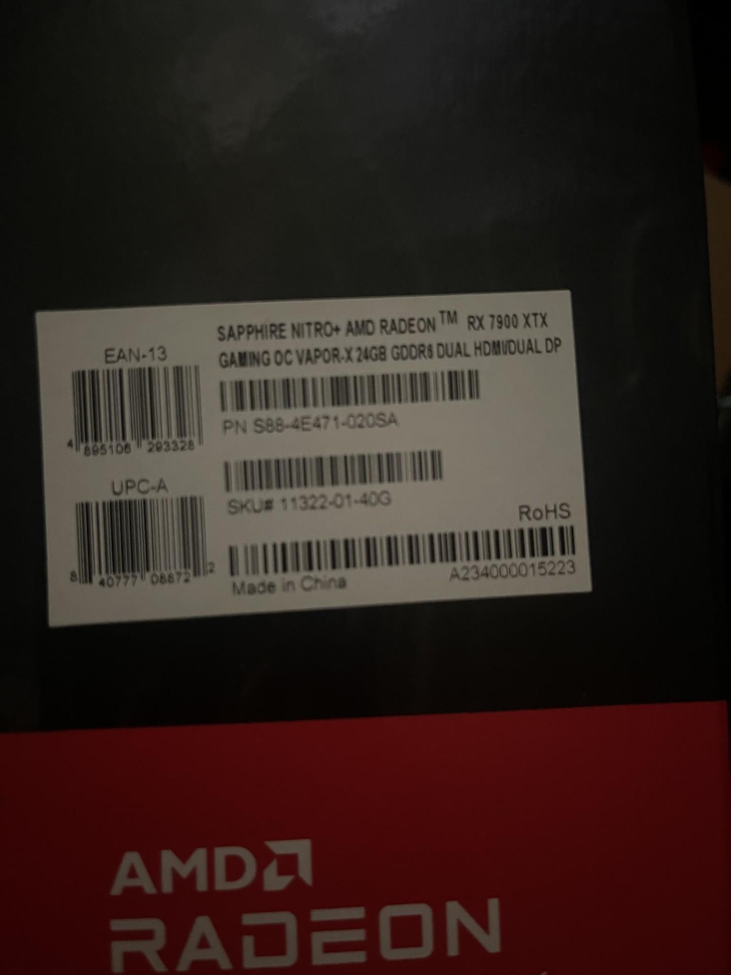 7900XTX Saphire Nitro+ 24GB