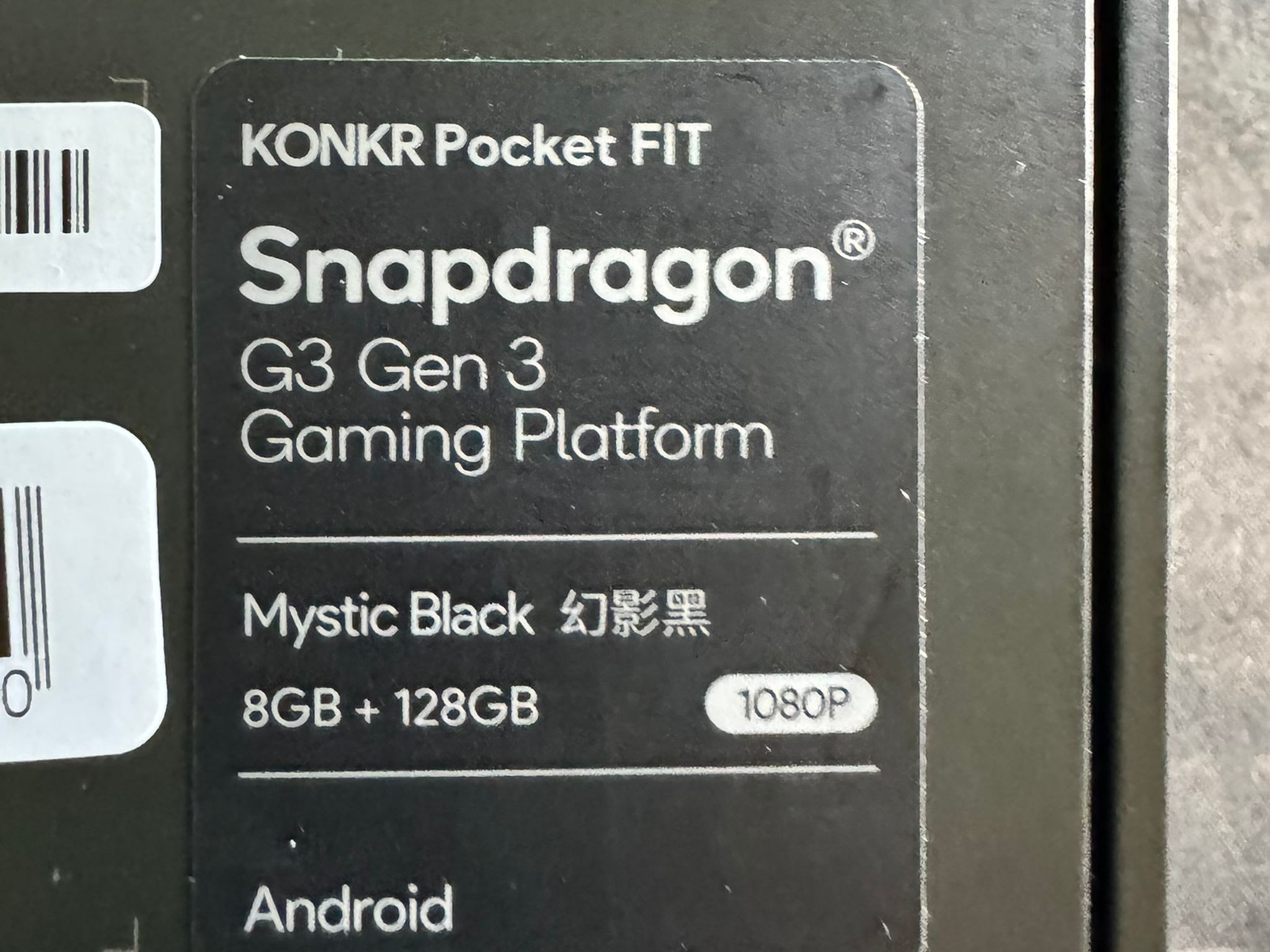 Ayaneo KONKR Pocket FIT G3 Gen3|RAM & SSD 8G + 128G|Color - Mystic Black|
