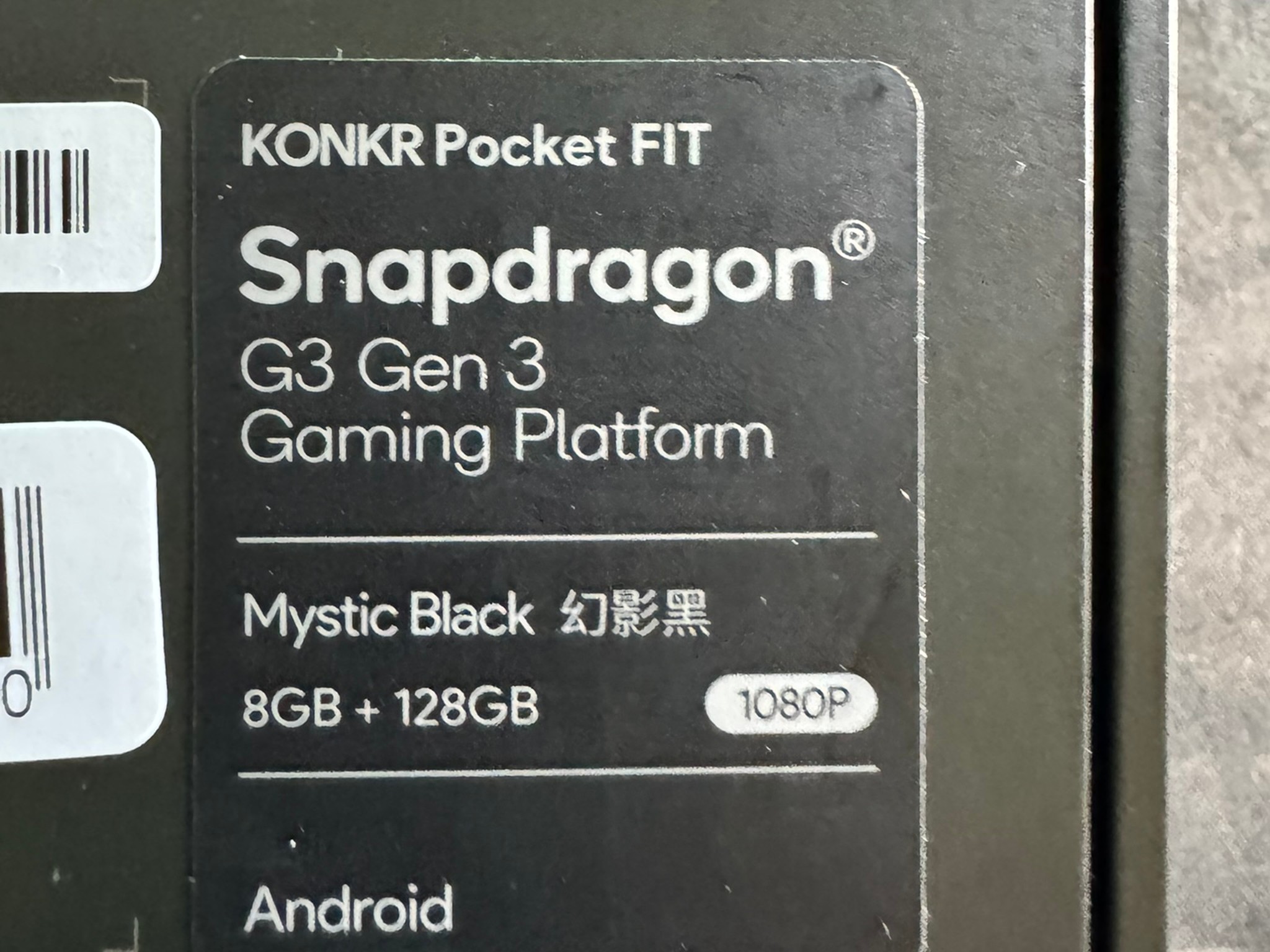 Ayaneo KONKR Pocket FIT G3 Gen3|RAM & SSD 8G + 128G|Color - Mystic Black|