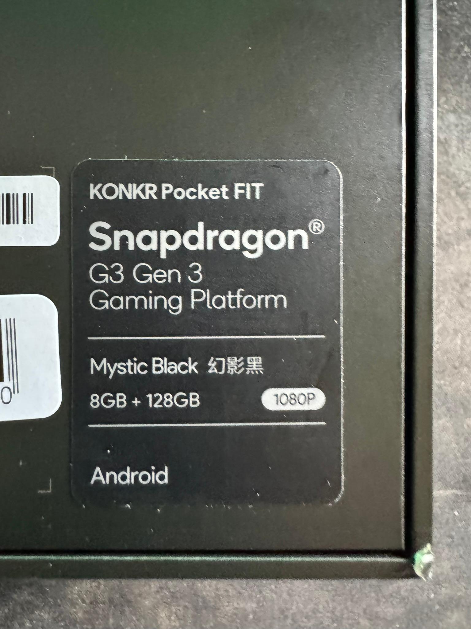 Ayaneo KONKR Pocket FIT G3 Gen3|RAM & SSD 8G + 128G|Color - Mystic Black|
