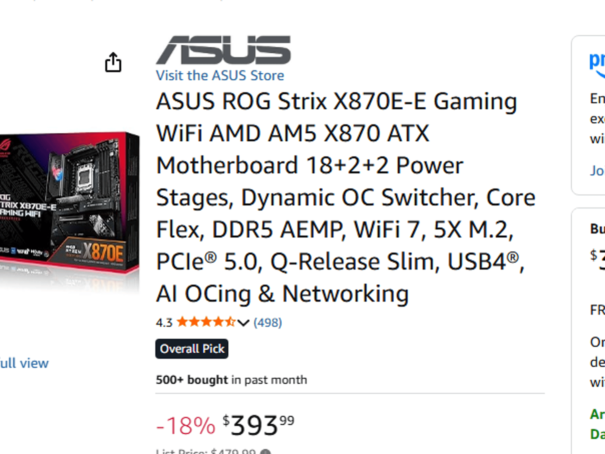 [Brand New Sealed] ASUS ROG STRIX X870E-E GAMING WIFI