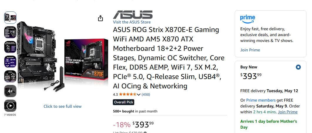 [Brand New Sealed] ASUS ROG STRIX X870E-E GAMING WIFI