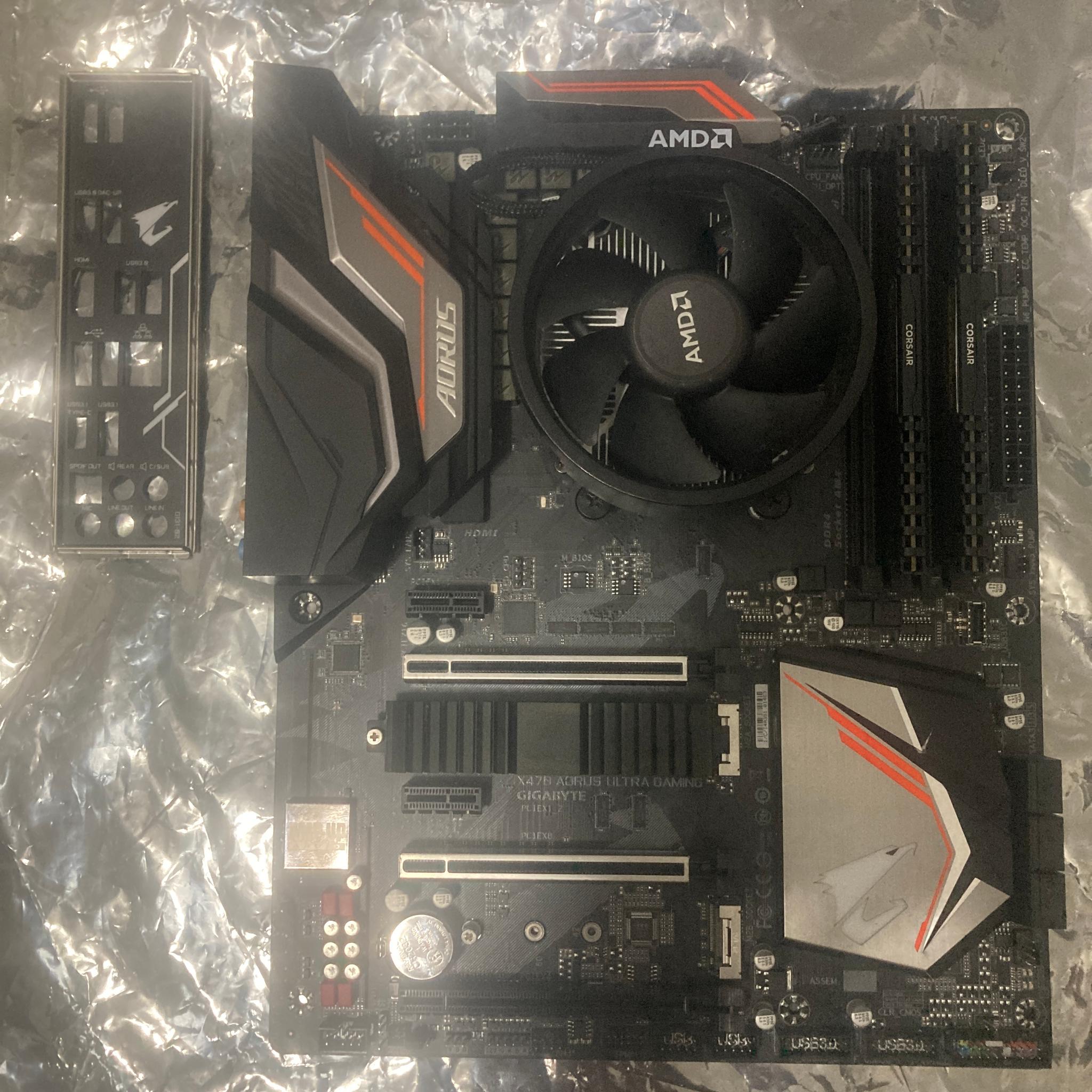 GigaByte X470 Aorus Ultra Gaming Motherboard + AMD Ryzen 3 2200GE CPU + 16GB 3200MHz DDR4 RAM