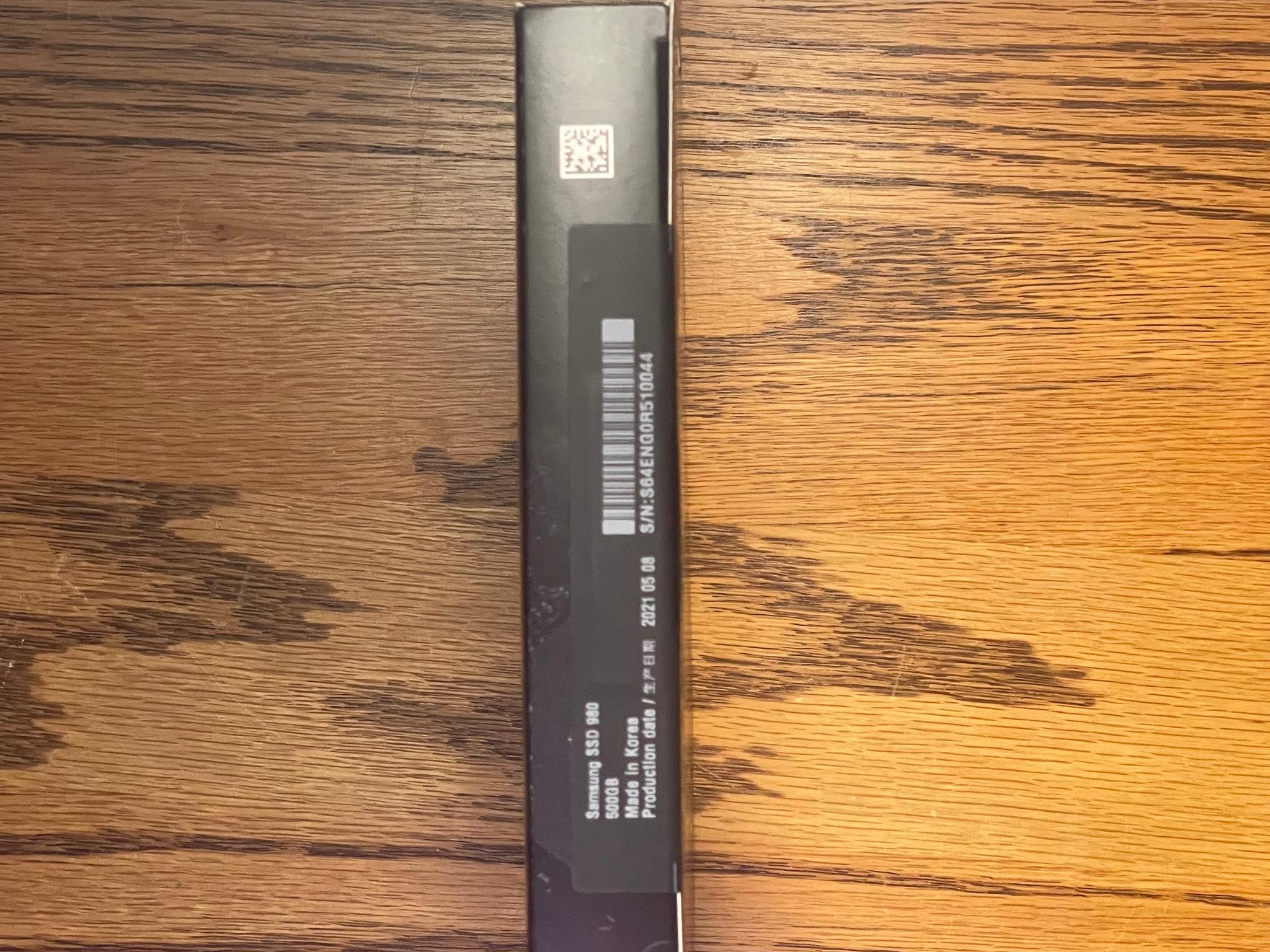 New, Samsung 980 500GB NVMe M.2 SSD