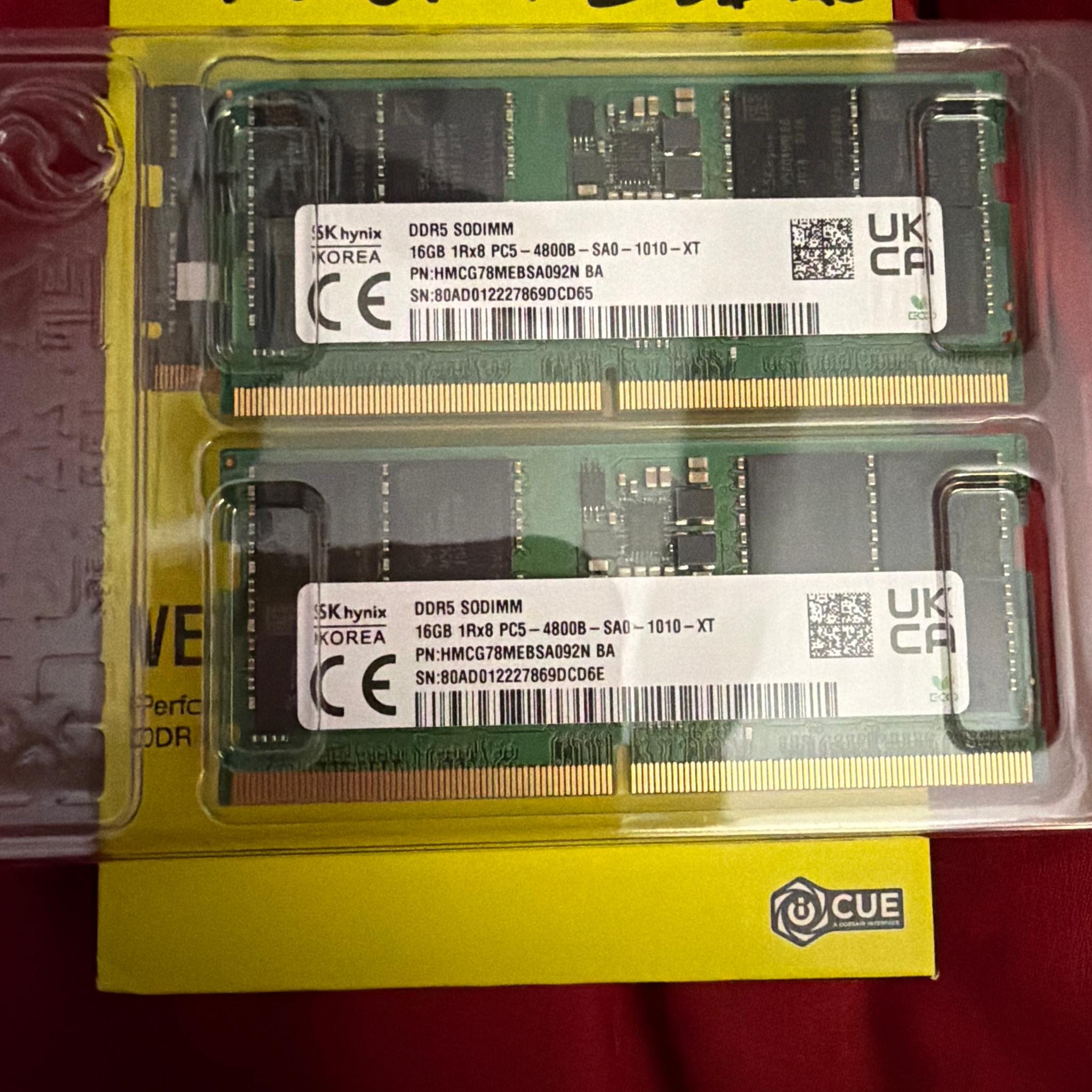 DDR5 Sodimm 32GB 4800 Dual Channel SK Hynix
