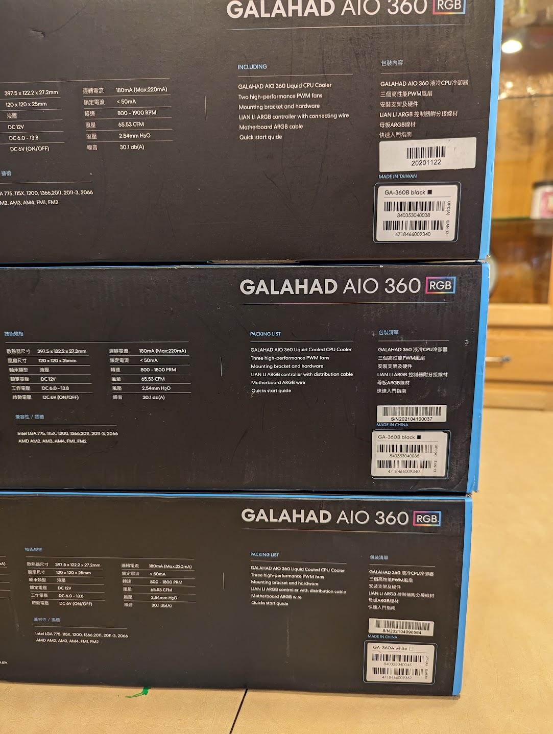 Lian Li Galahad 360mm RGB AIO x3 Kits Package Deal - See Description For Details