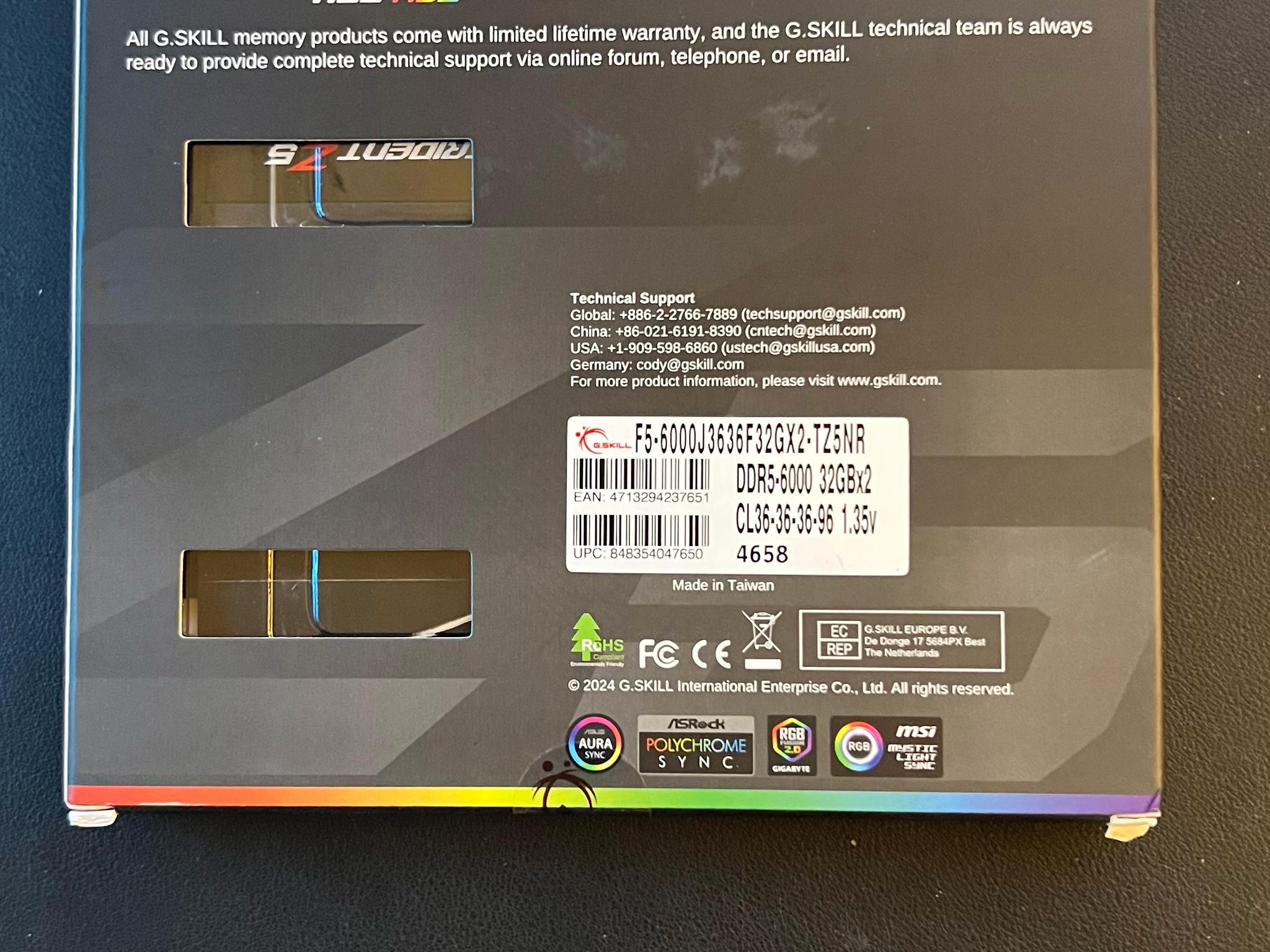 G.Skill Trident Z5 neo RGB 32GB (2 x 16GB) 6000 CL36 DDR5 Desktop RAM | Brand New In Box