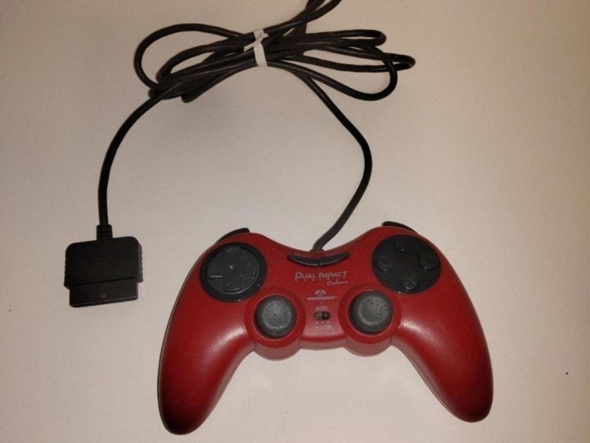 Sony PlayStation PS1 PS2 Red Dual Shock Analog Controller Video Game Gaming