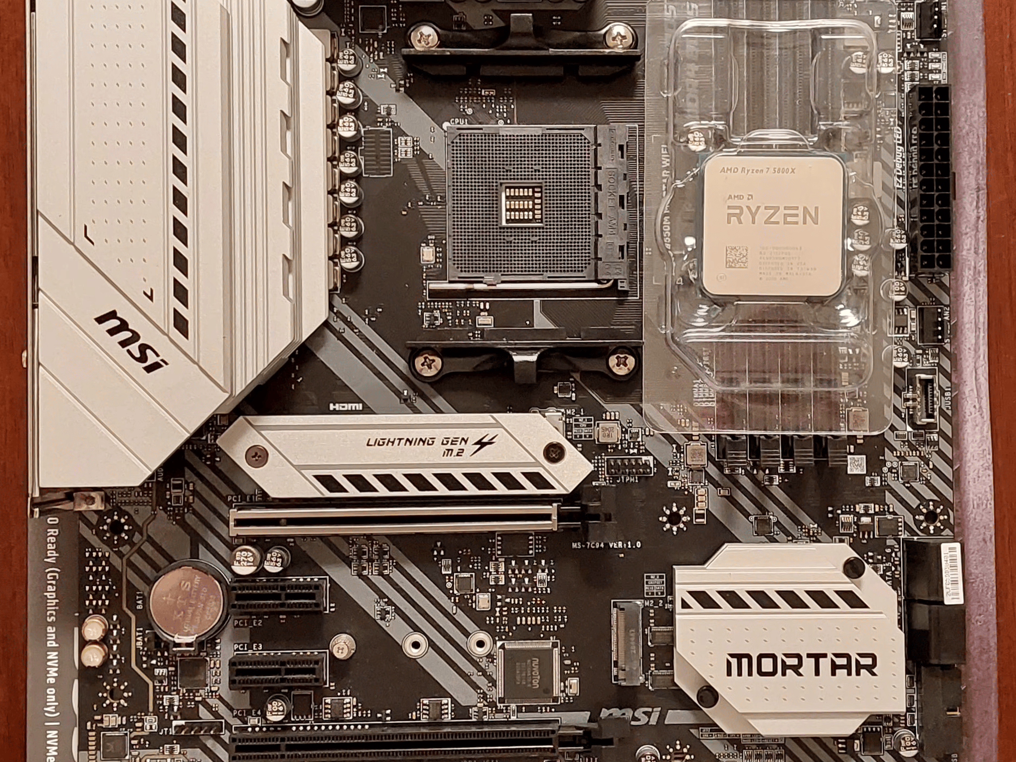 COMBO - AMD Ryzen 7 5800X CPU + MSI B550M Mortar WiFi + 500GB Samsung 970 EVO Plus NVMe SSD