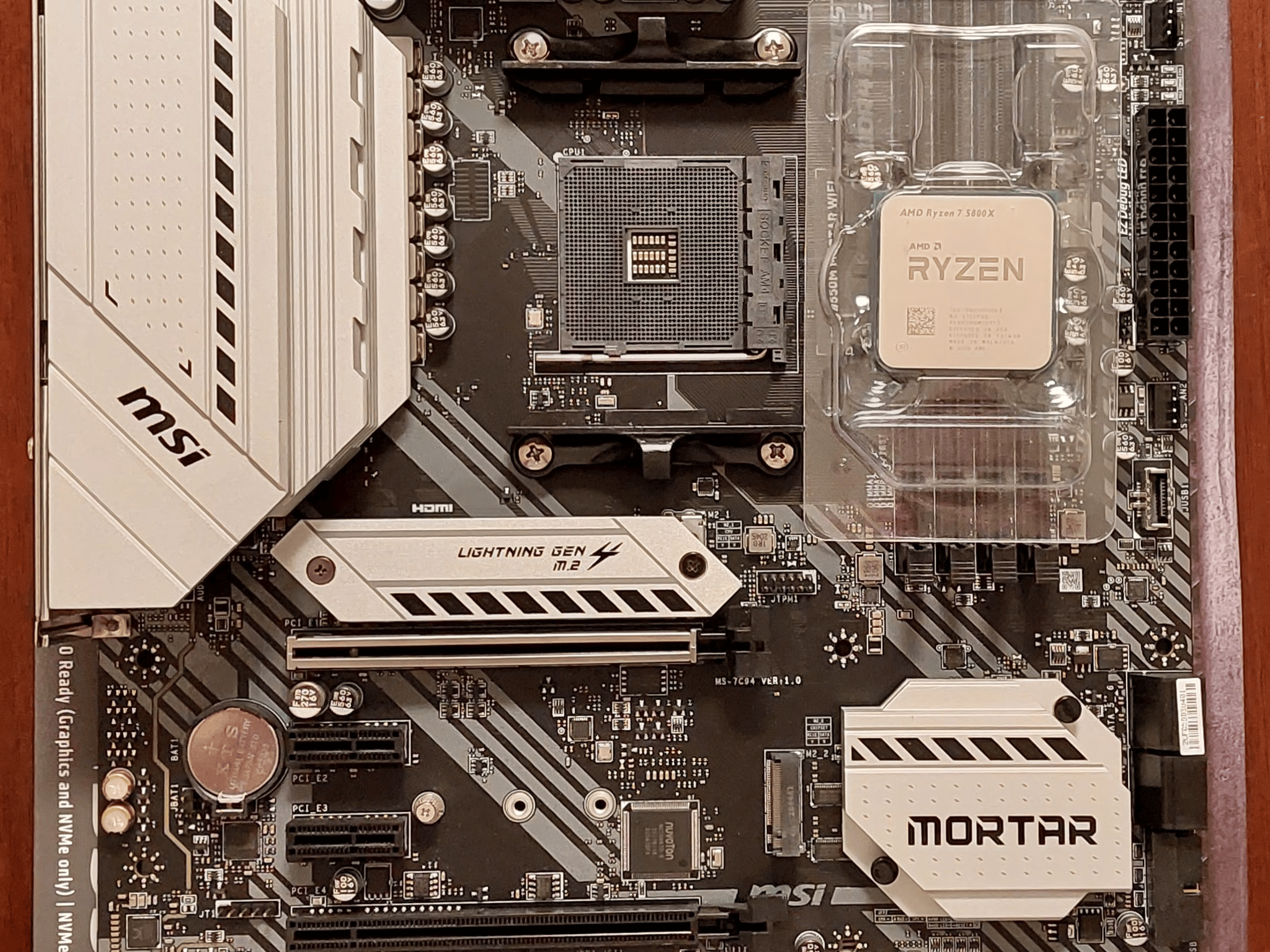 COMBO - AMD Ryzen 7 5800X CPU + MSI B550M Mortar WiFi + 500GB Samsung 970 EVO Plus NVMe SSD