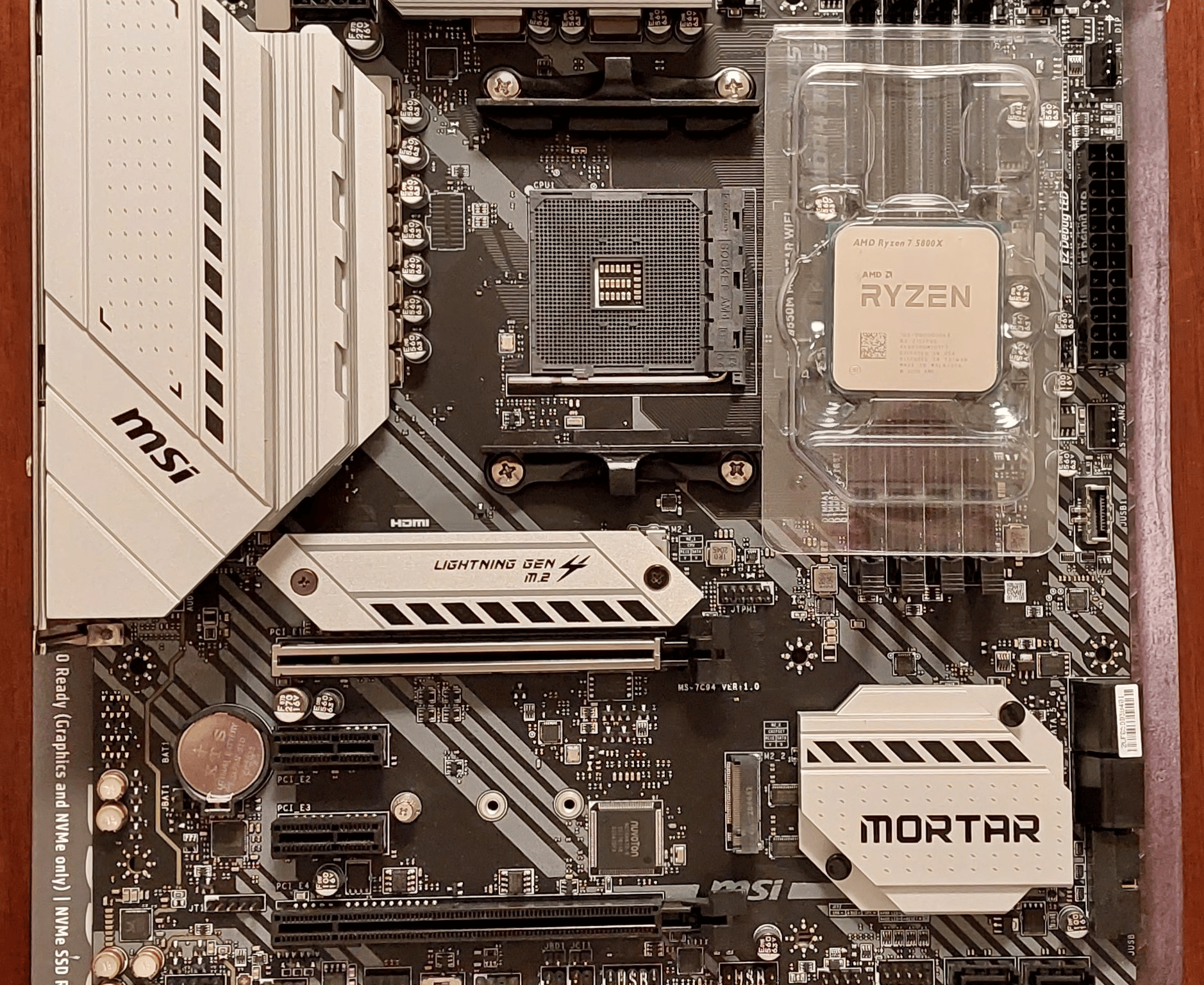 COMBO - AMD Ryzen 7 5800X CPU + MSI B550M Mortar WiFi + 500GB Samsung 970 EVO Plus NVMe SSD