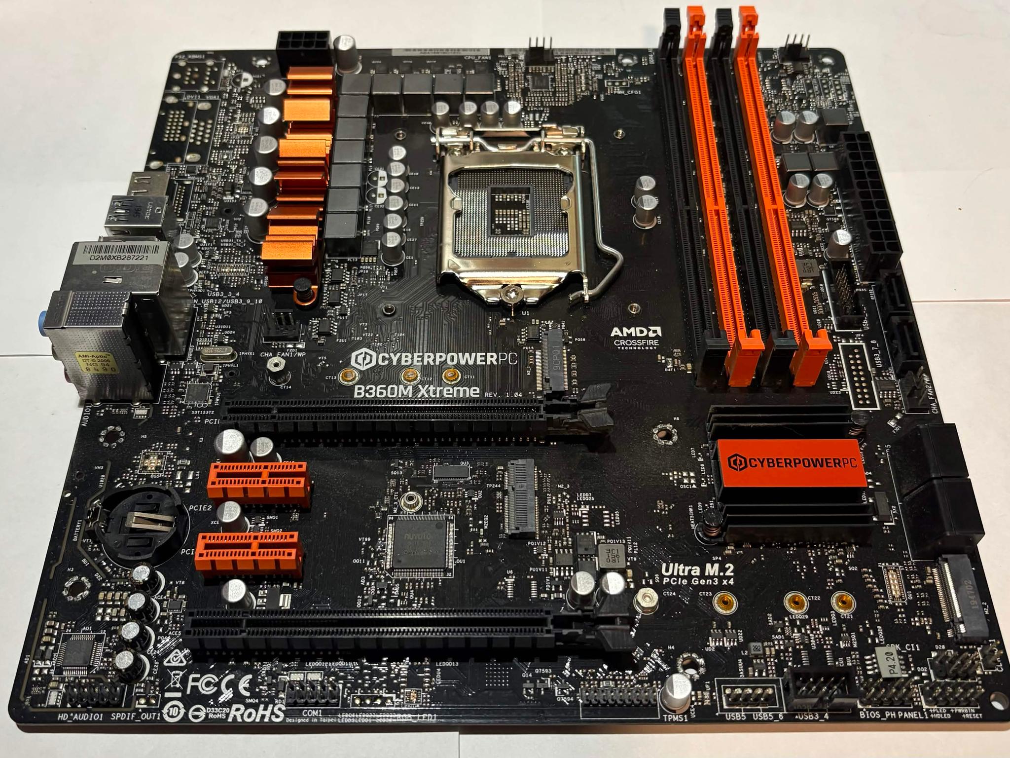 CyberPowerPC B360M Xtreme LGA1151 Micro ATX Motherboard Tested Working (NM)